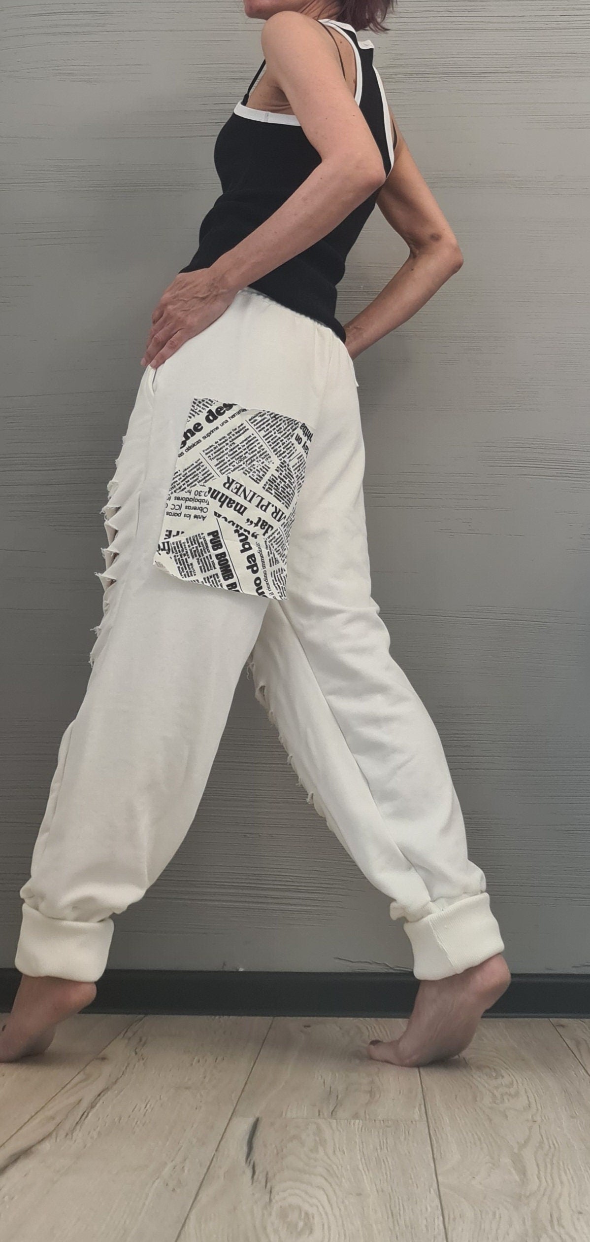Avant Garde Pants, Harem Pants Women, Drop Crotch Pants, Extravagant Cotton Pants, Loose Pants