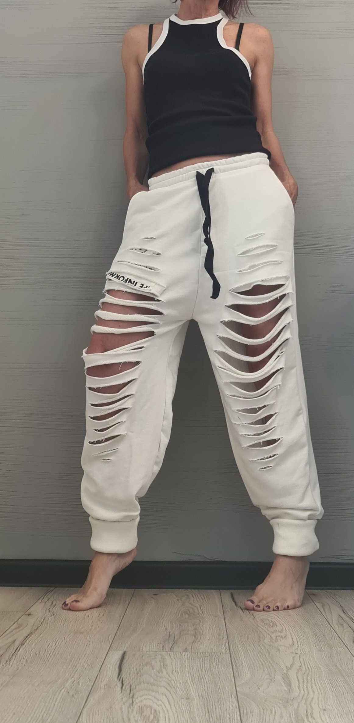 Avant Garde Pants, Harem Pants Women, Drop Crotch Pants, Extravagant Cotton Pants, Loose Pants