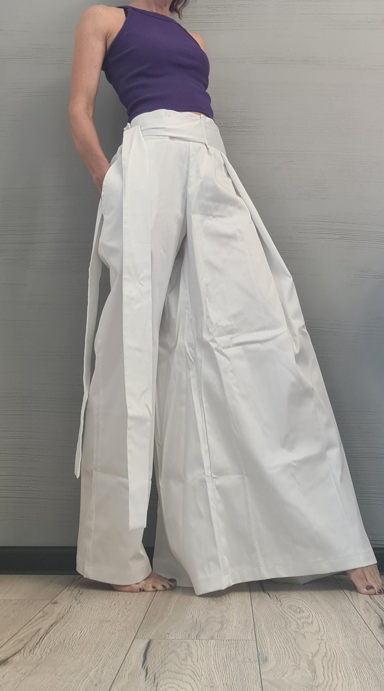 Avant Garde Pants, White Asymmetric Pants Women, Deconstructed Pants, Gothic Pants, Extravagant Pants, Casual Pants, Sexy Pants