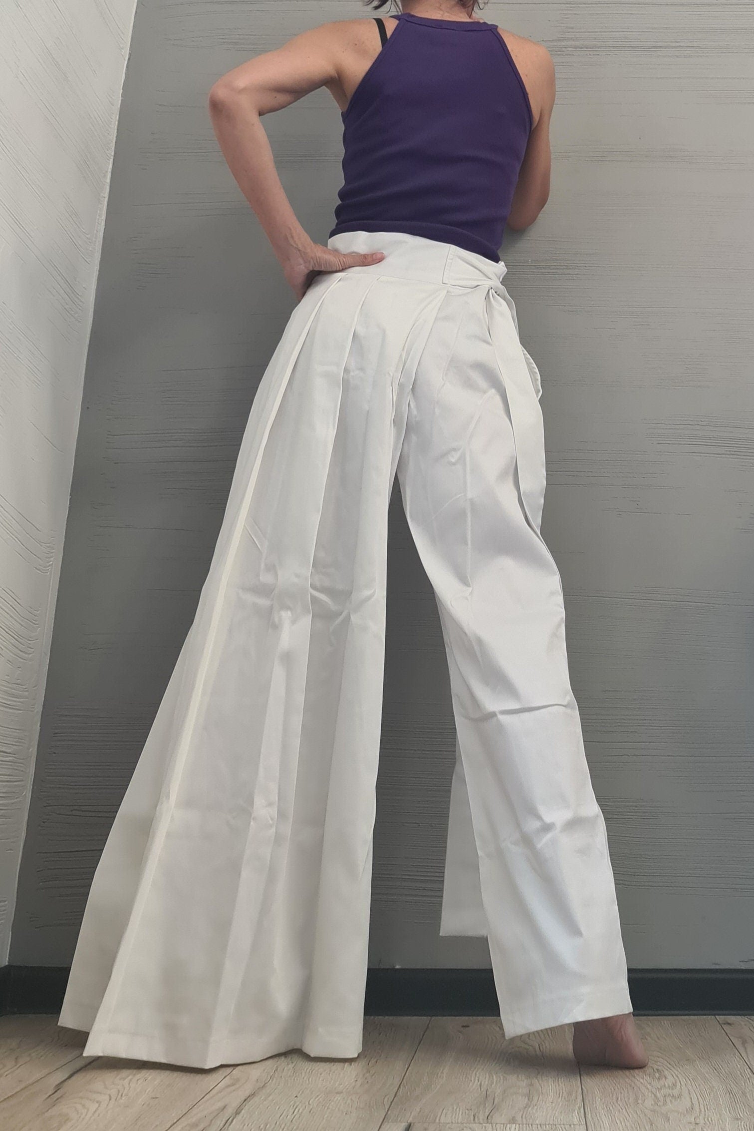 Avant Garde Pants, White Asymmetric Pants Women, Deconstructed Pants, Gothic Pants, Extravagant Pants, Casual Pants, Sexy Pants