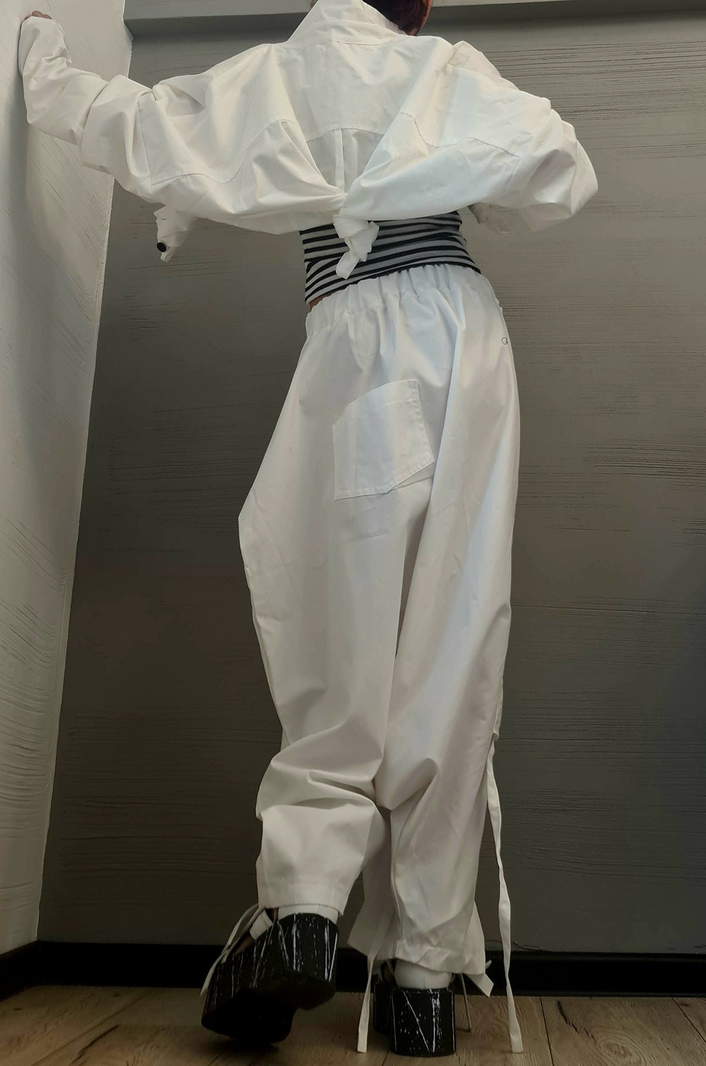 Extravagant Set, Asymmetrical Trousers Skirt, Loose Pants, Extravagant Harem Pants, Avant-garde, Deconstructed