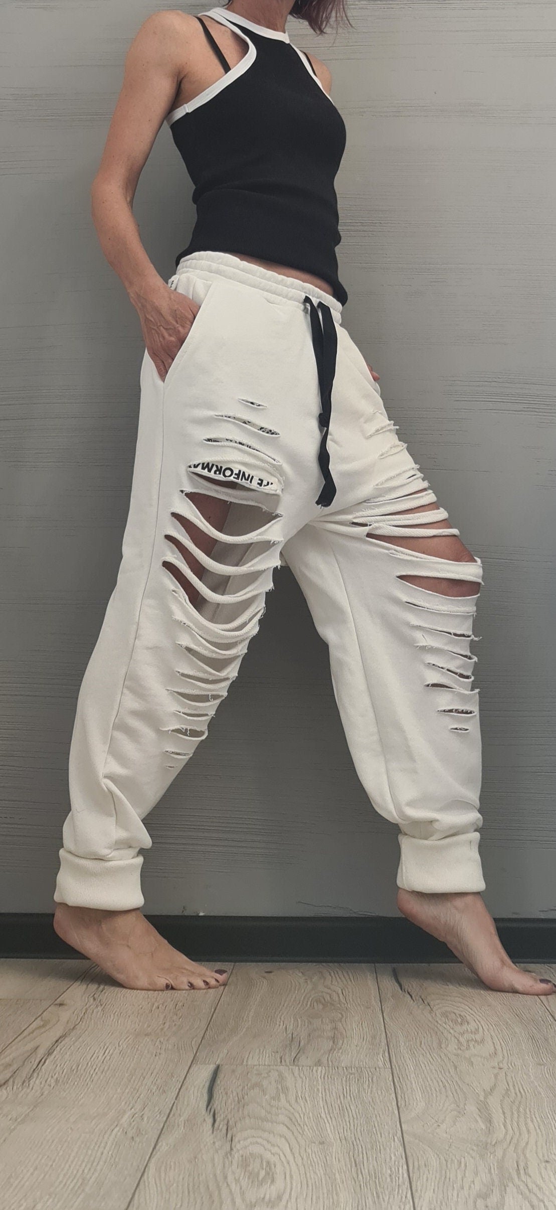 Avant Garde Pants, Harem Pants Women, Drop Crotch Pants, Extravagant Cotton Pants, Loose Pants