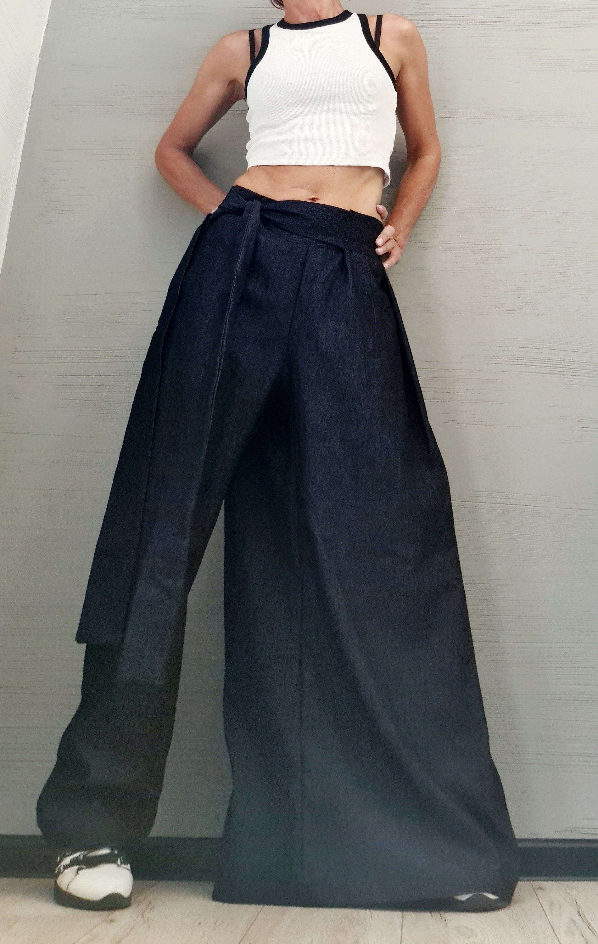 Denim Avant Garde Pants, Asymmetric Pants Women, Deconstructed Pants, Gothic Pants, Extravagant Pants, Casual Pants, Sexy Pants