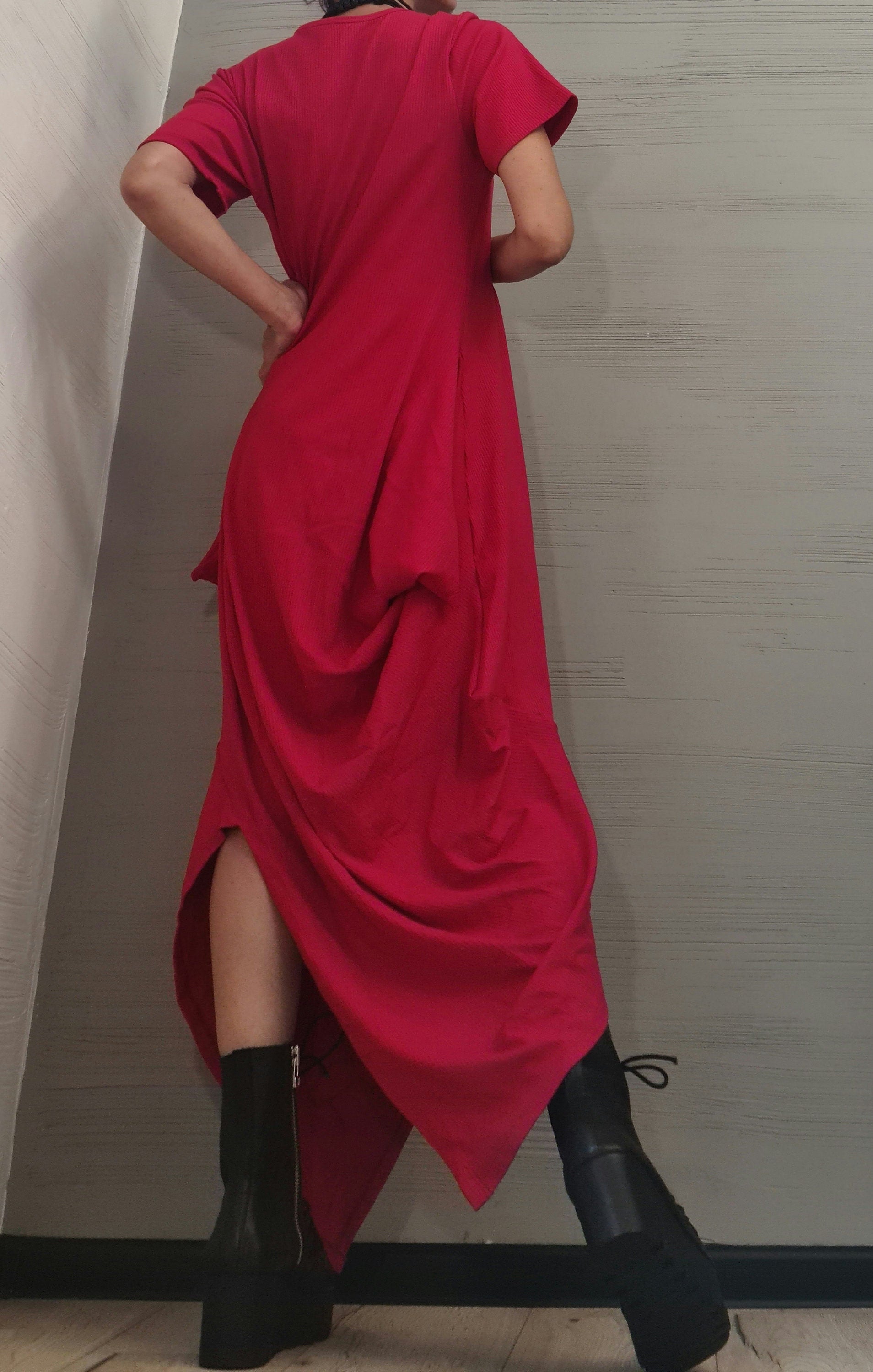 New collection Asymmetric Long Dress, Extravagant Fit Dress, Grunge Dress, Plus Size Clothing, Drape Dress, Loose Dress