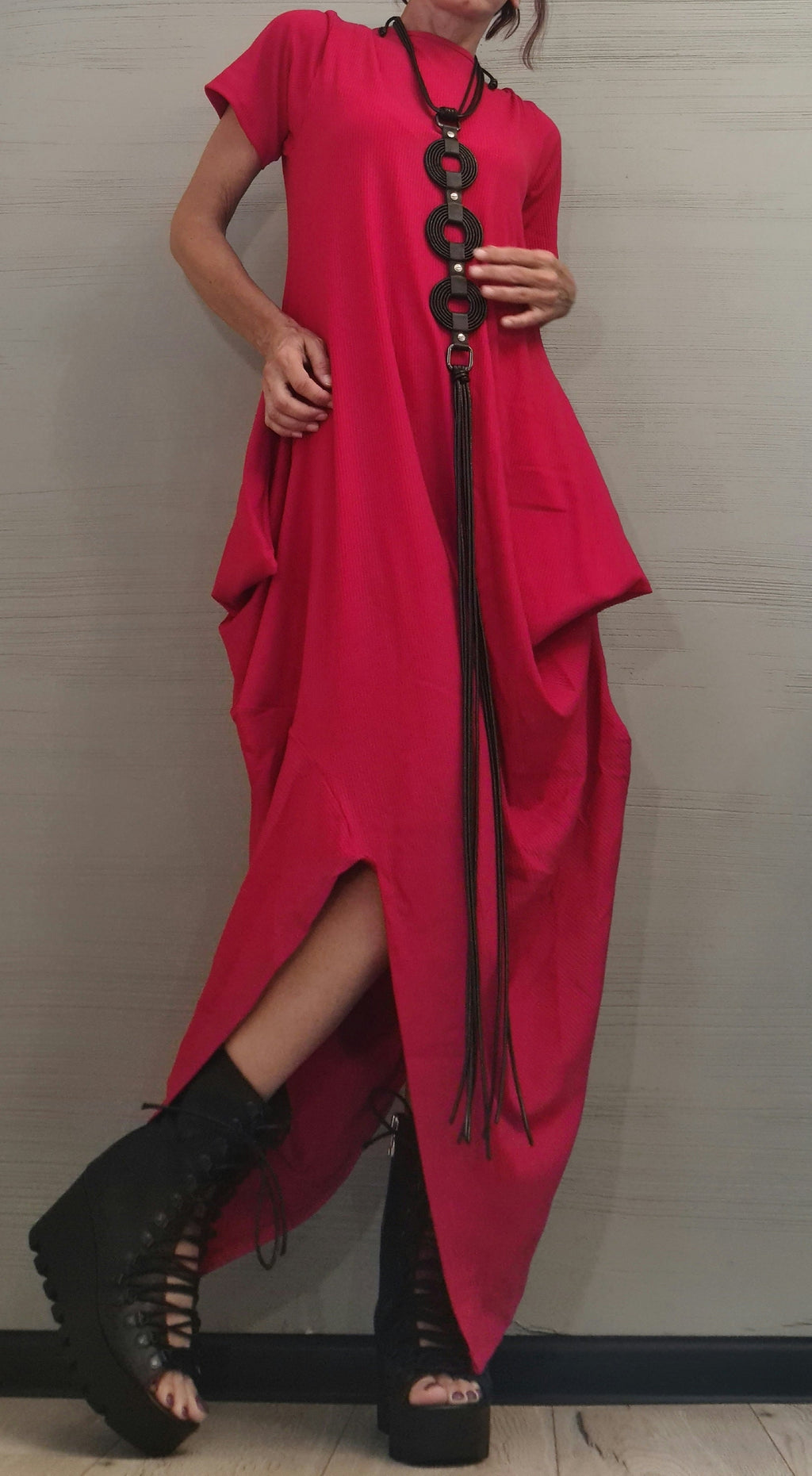 New collection Asymmetric Long Dress, Extravagant Fit Dress, Grunge Dress, Plus Size Clothing, Drape Dress, Loose Dress