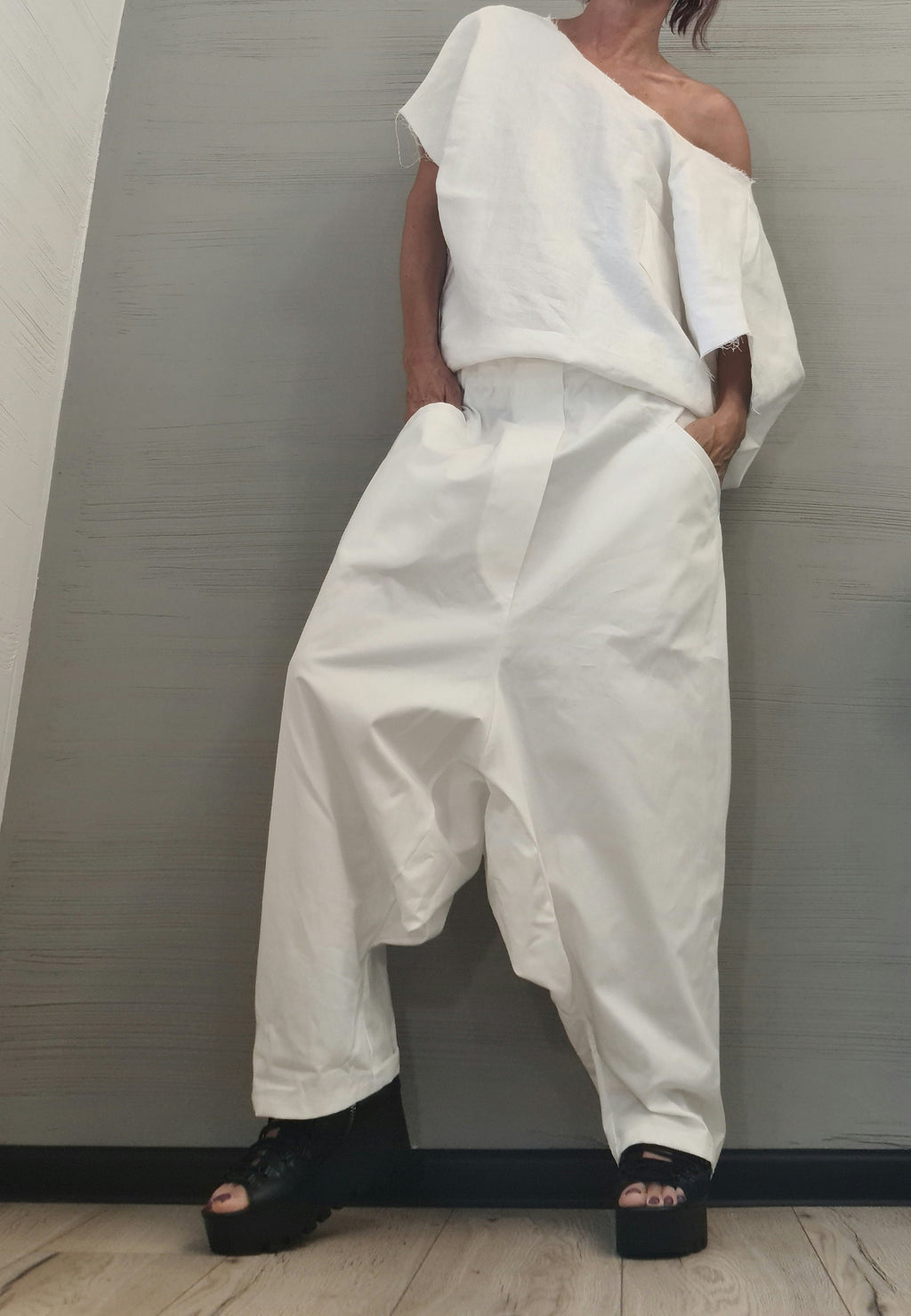 Avant-garde Harem Jumpsuit, Loose Jumpsuit, Drop Crotch Jumpsuit, Plus Size Clothing, Urban Clothing, Oversize Jumpsuit, Gothic