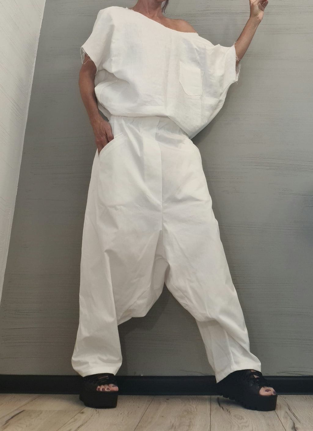 Avant-garde Harem Jumpsuit, Loose Jumpsuit, Drop Crotch Jumpsuit, Plus Size Clothing, Urban Clothing, Oversize Jumpsuit, Gothic