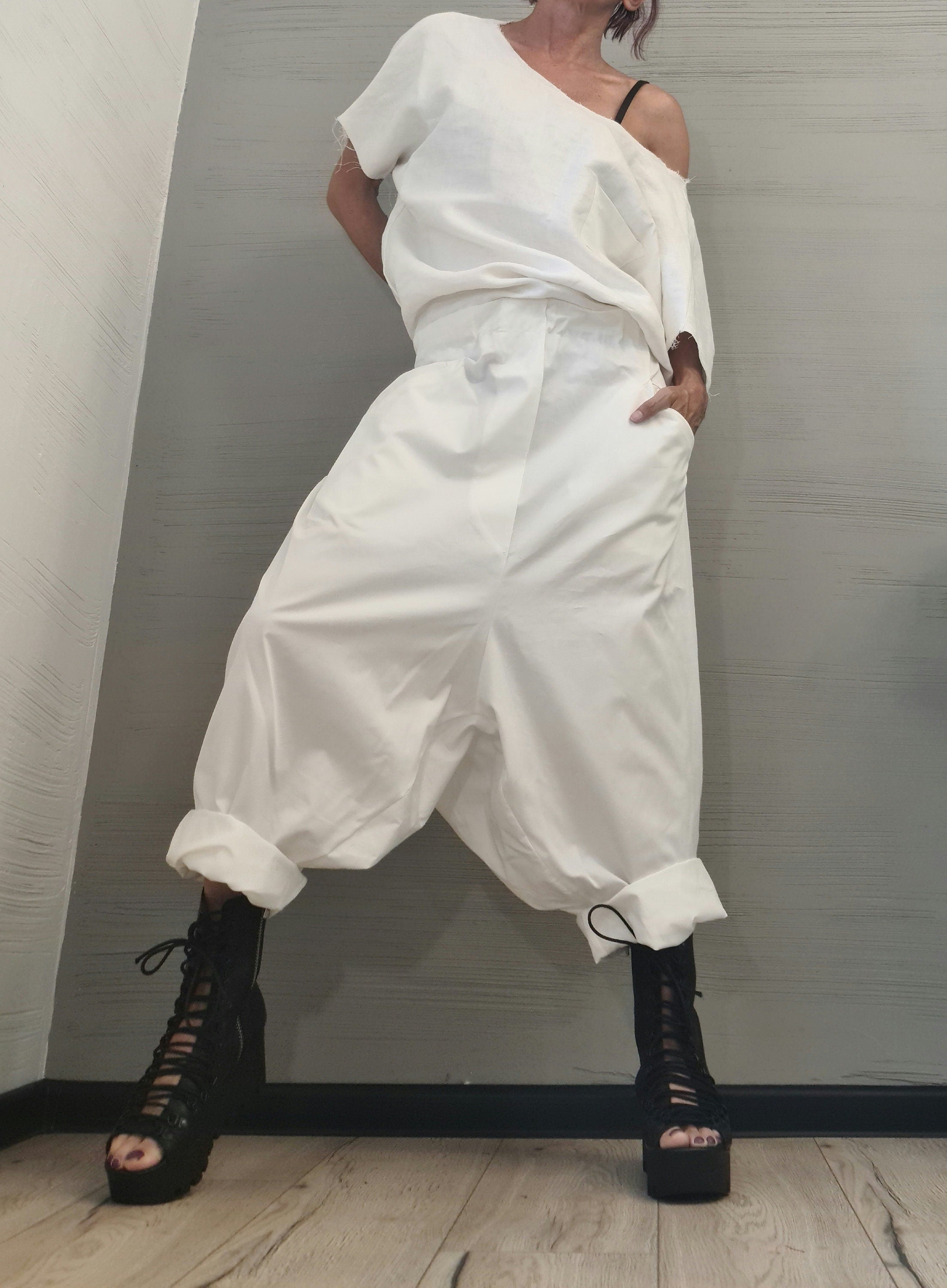 Avant-garde Harem Jumpsuit, Loose Jumpsuit, Drop Crotch Jumpsuit, Plus Size Clothing, Urban Clothing, Oversize Jumpsuit, Gothic