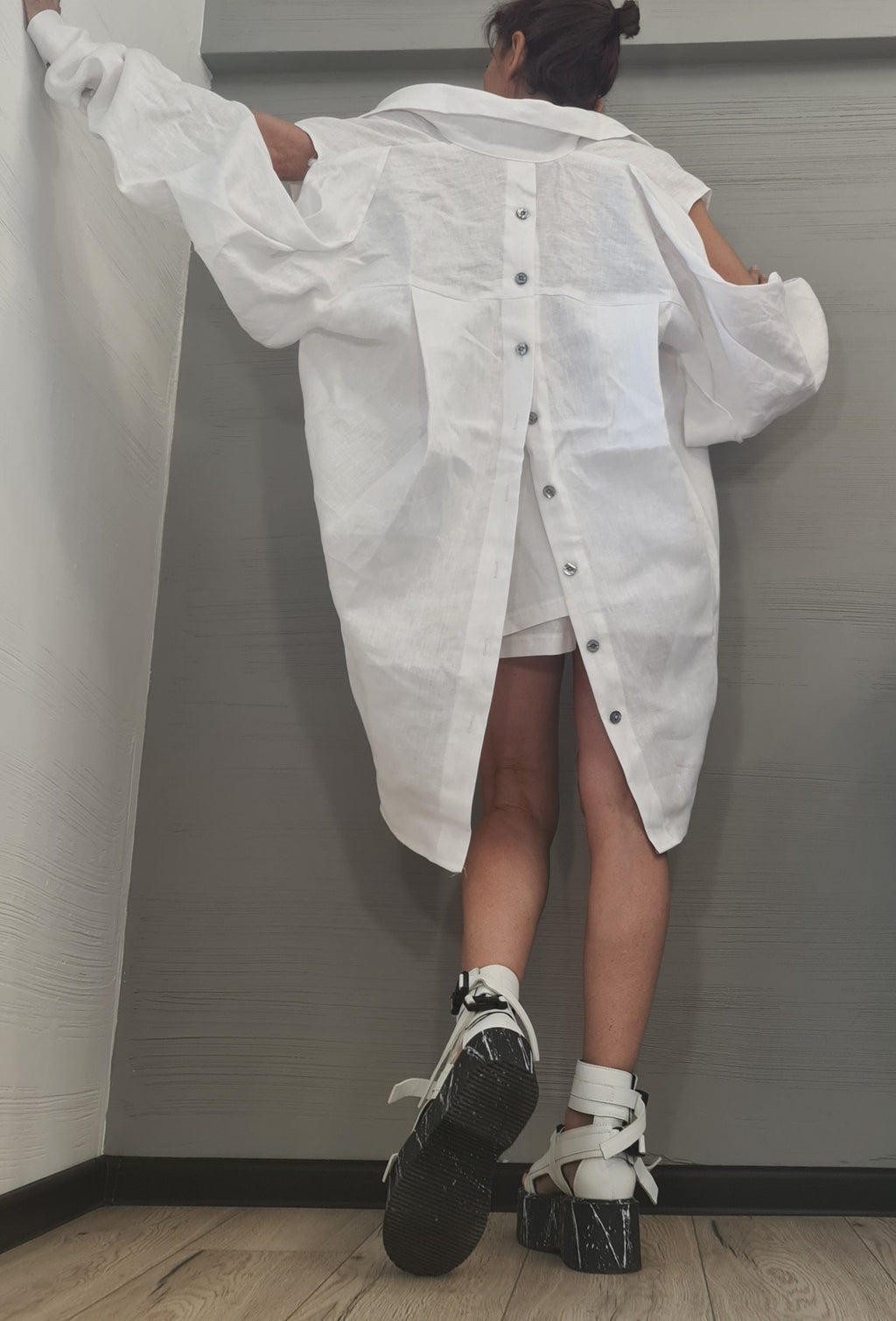 Extravagant Summer Linen Set, Purple Blouse Shorts Set, Asymmetrical Top, Sexy Women Set, Pants Skirt, Open Back Blouse, New collection