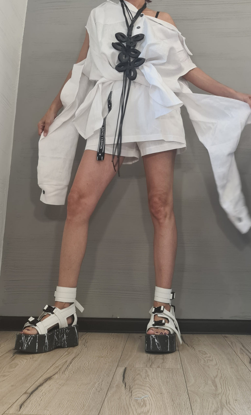 Extravagant Summer Linen Set, Purple Blouse Shorts Set, Asymmetrical Top, Sexy Women Set, Pants Skirt, Open Back Blouse, New collection