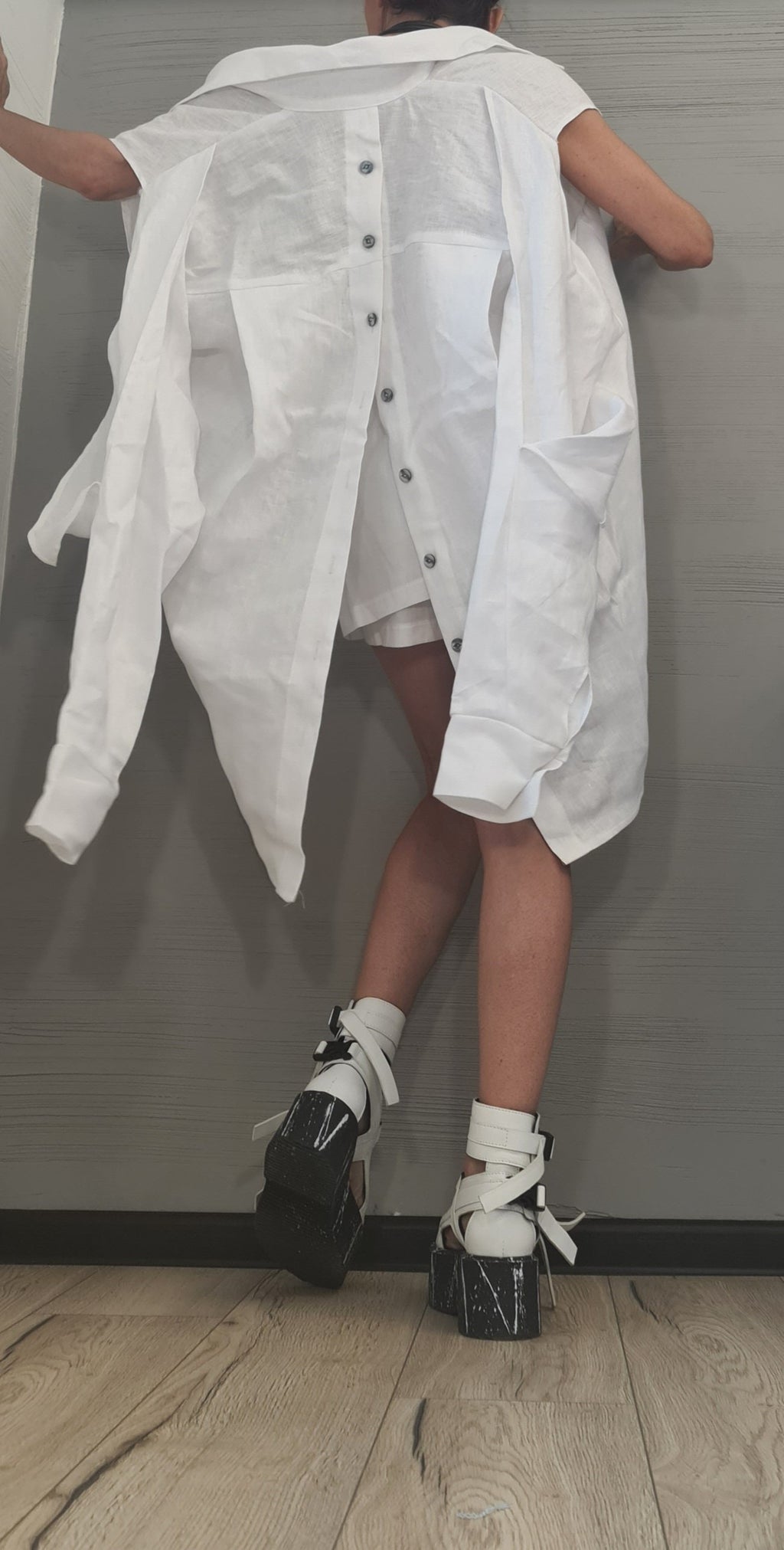 Extravagant Summer Linen Set, Sexy Blouse Shorts Set, Asymmetrical Top, Sexy Women Set, Pants Skirt, Open Back Blouse, New collection