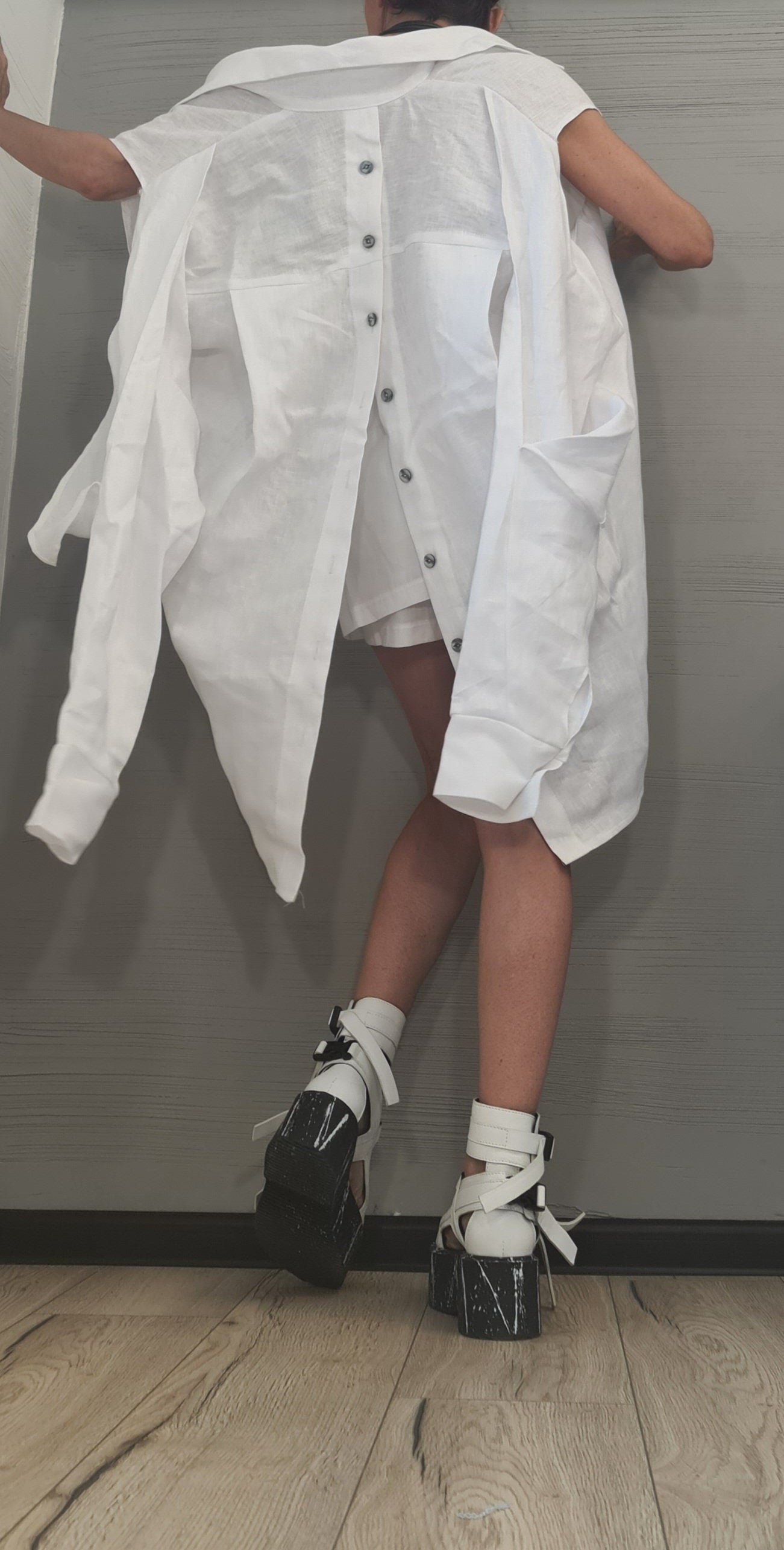 Extravagant Summer Linen Set, Sexy Blouse Shorts Set, Asymmetrical Top, Sexy Women Set, Pants Skirt, Open Back Blouse, New collection