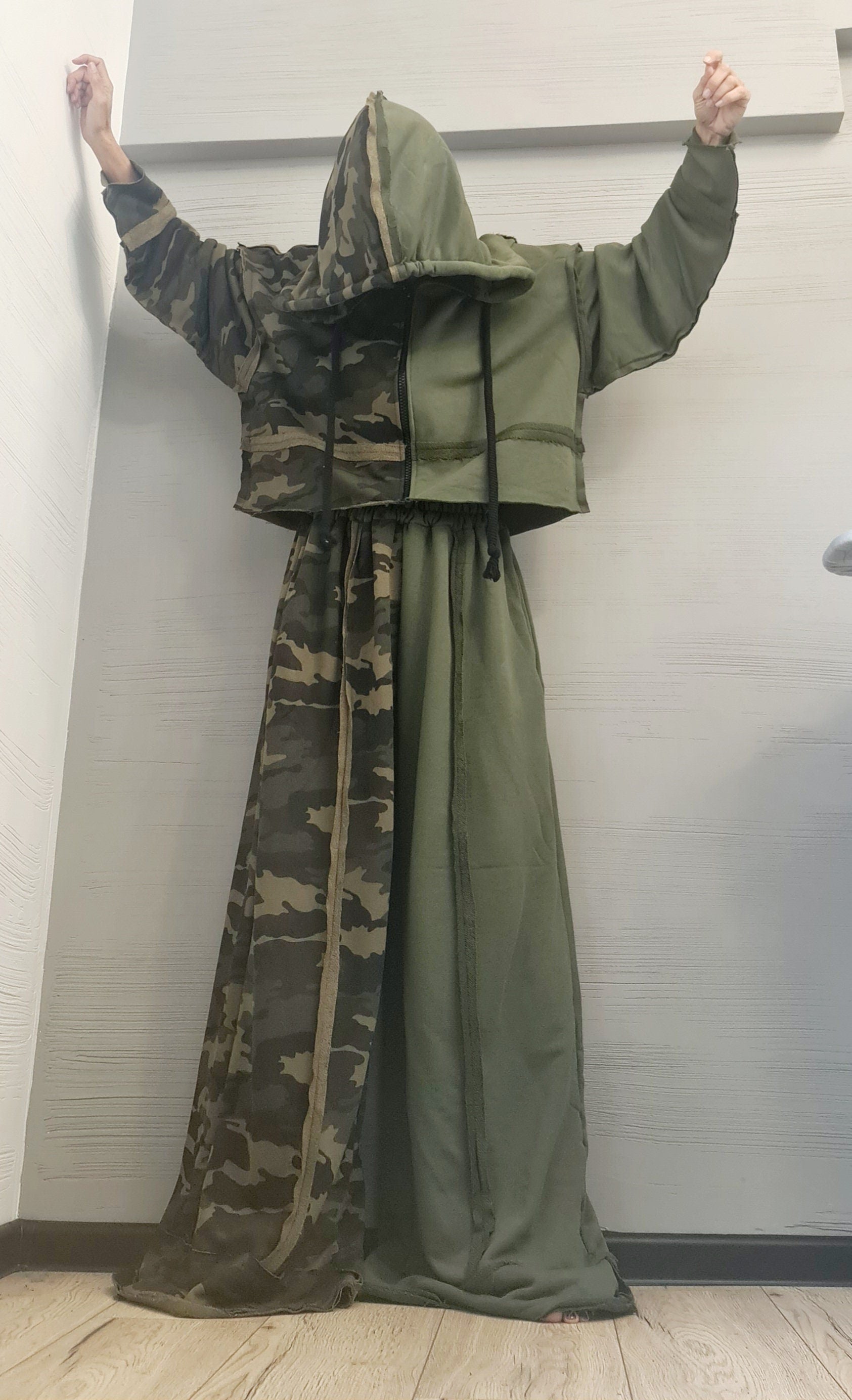 New collection Military collection Extravagant Outwear Women Set, Extravagant Cotton Set, Pants and sweatshirt with a hood