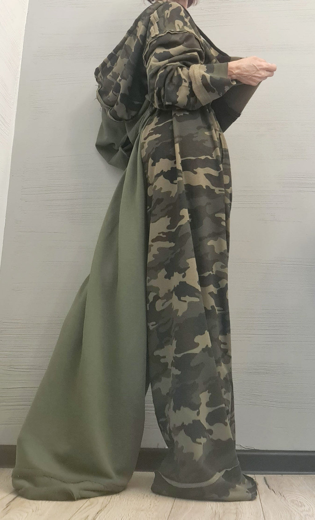 New collection Military collection Extravagant Outwear Women Set, Extravagant Cotton Set, Pants and sweatshirt with a hood