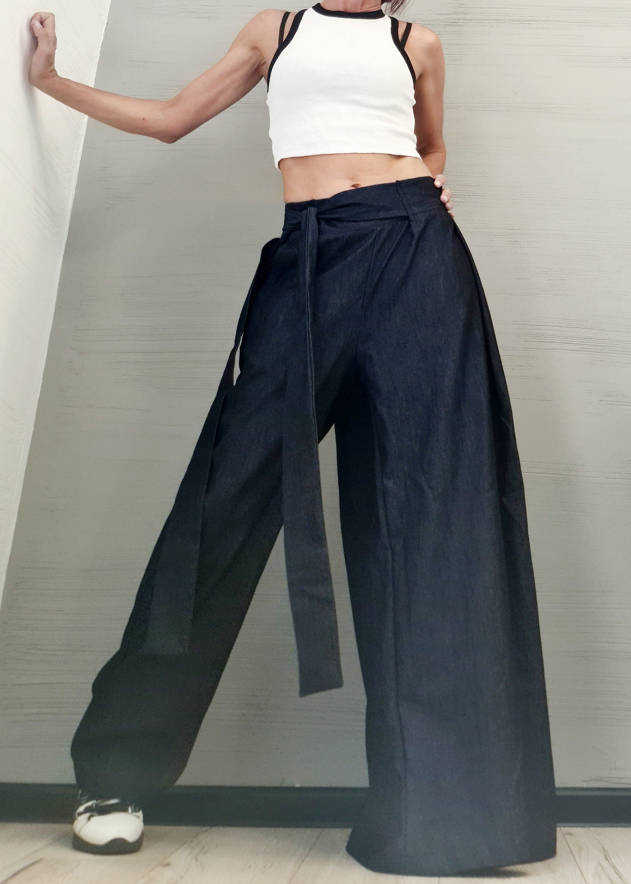 Denim Avant Garde Pants, Asymmetric Pants Women, Deconstructed Pants, Gothic Pants, Extravagant Pants, Casual Pants, Sexy Pants