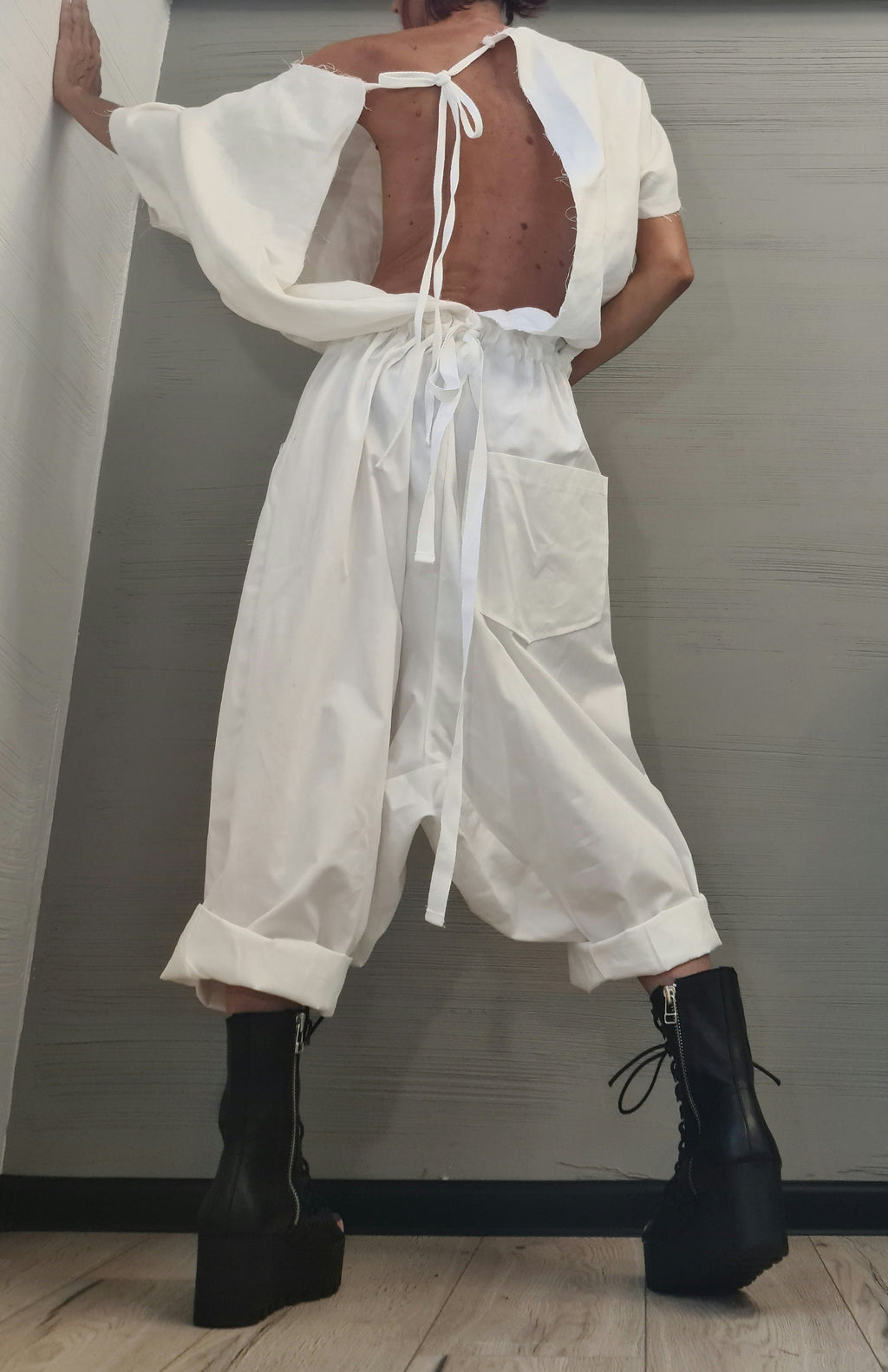 Avant-garde Harem Jumpsuit, Loose Jumpsuit, Drop Crotch Jumpsuit, Plus Size Clothing, Urban Clothing, Oversize Jumpsuit, Gothic