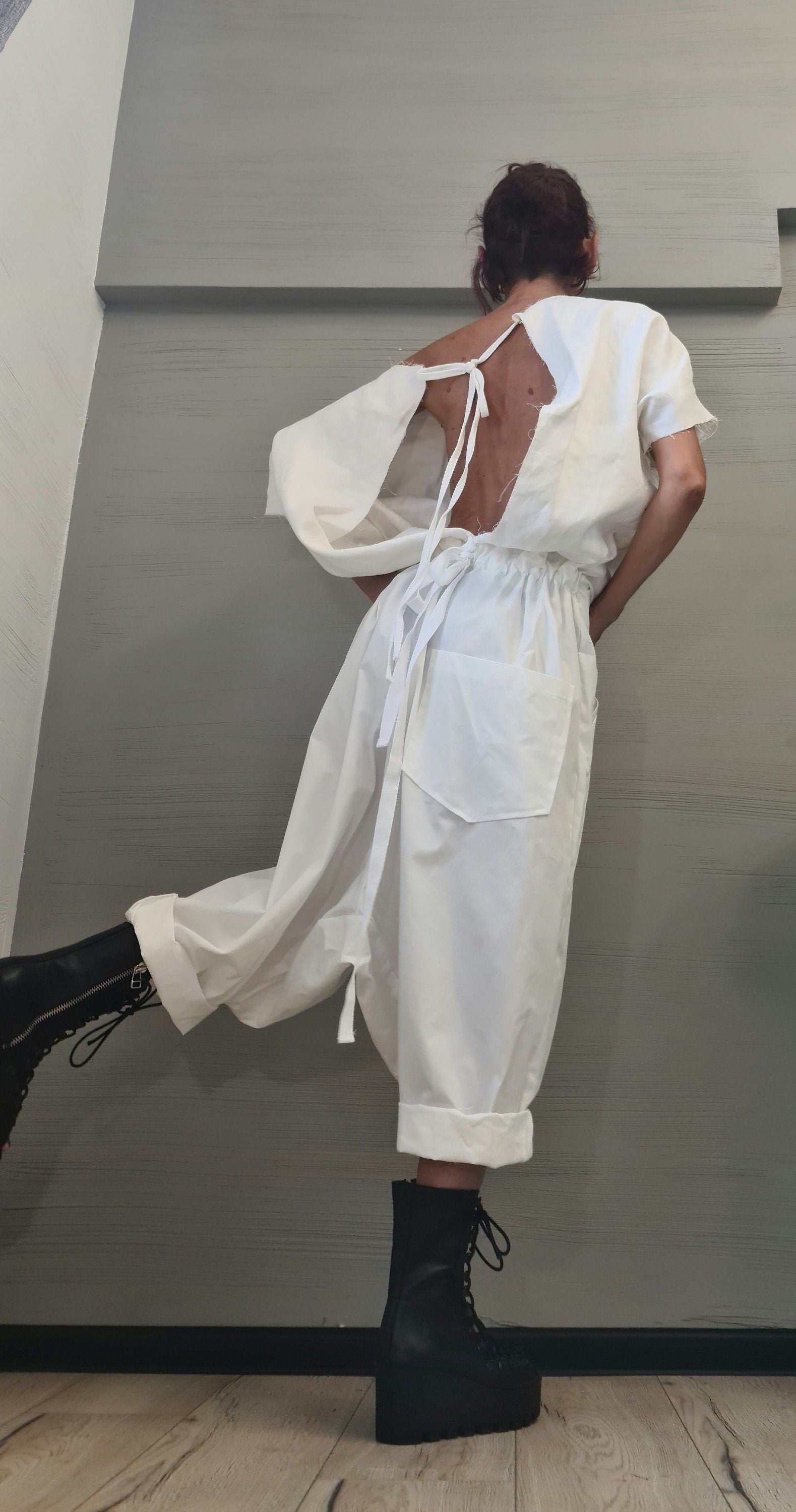 Avant-garde Harem Jumpsuit, Loose Jumpsuit, Drop Crotch Jumpsuit, Plus Size Clothing, Urban Clothing, Oversize Jumpsuit, Gothic