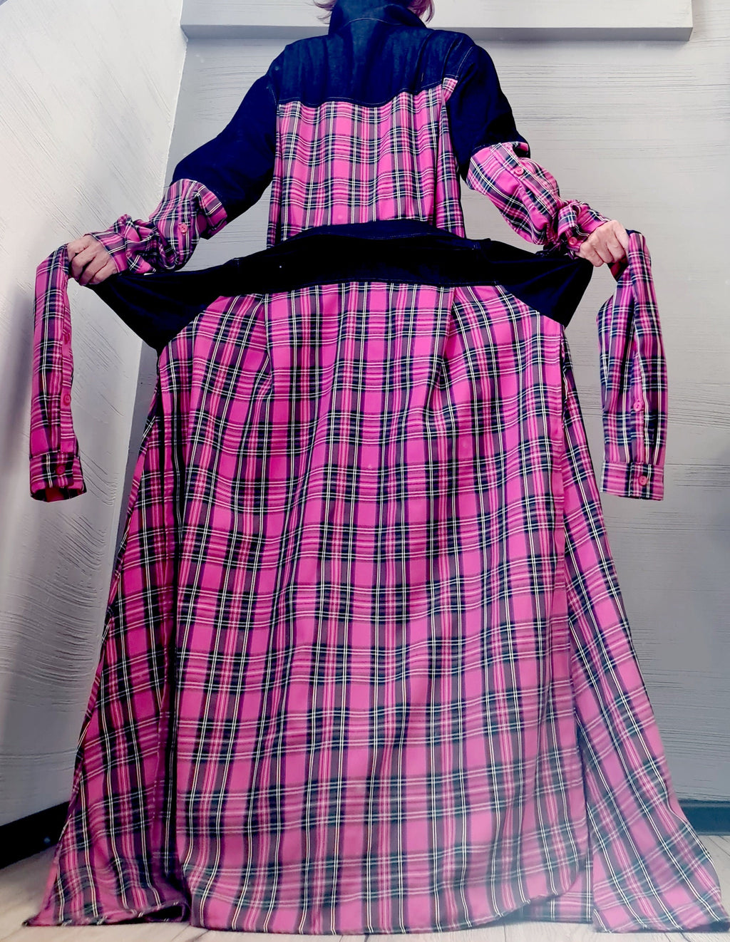 Pink Square Deconstructed Shirt, Asymmetric Shirt, Long Short Shirt Dress, Avant Garde Tunic,  New collection