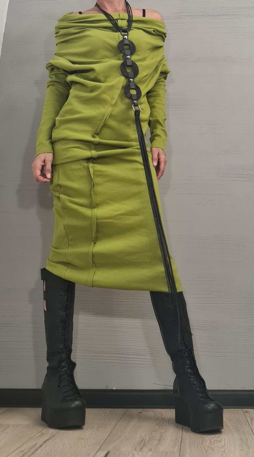 Fitted Long Dress, Extravagant  Asymmetric Dress, Cotton Dress, Plus Size Clothing, Blouson Dress, Sexy Dress, Long Sleeve, New collection