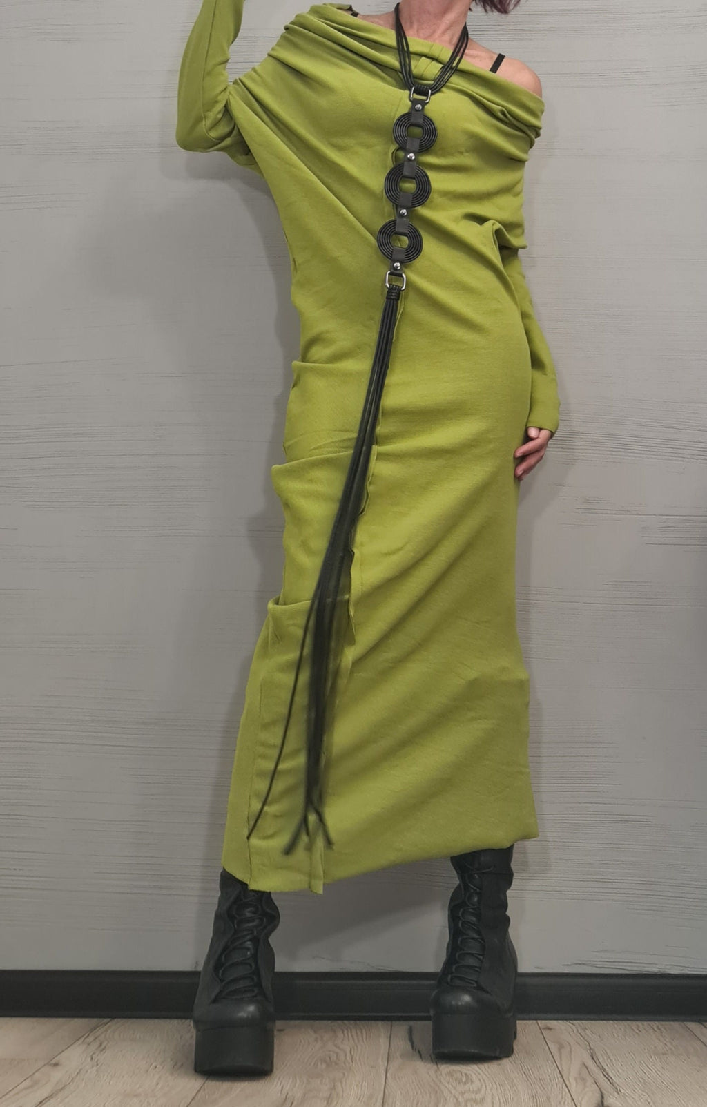 Fitted Long Dress, Extravagant  Asymmetric Dress, Cotton Dress, Plus Size Clothing, Blouson Dress, Sexy Dress, Long Sleeve, New collection