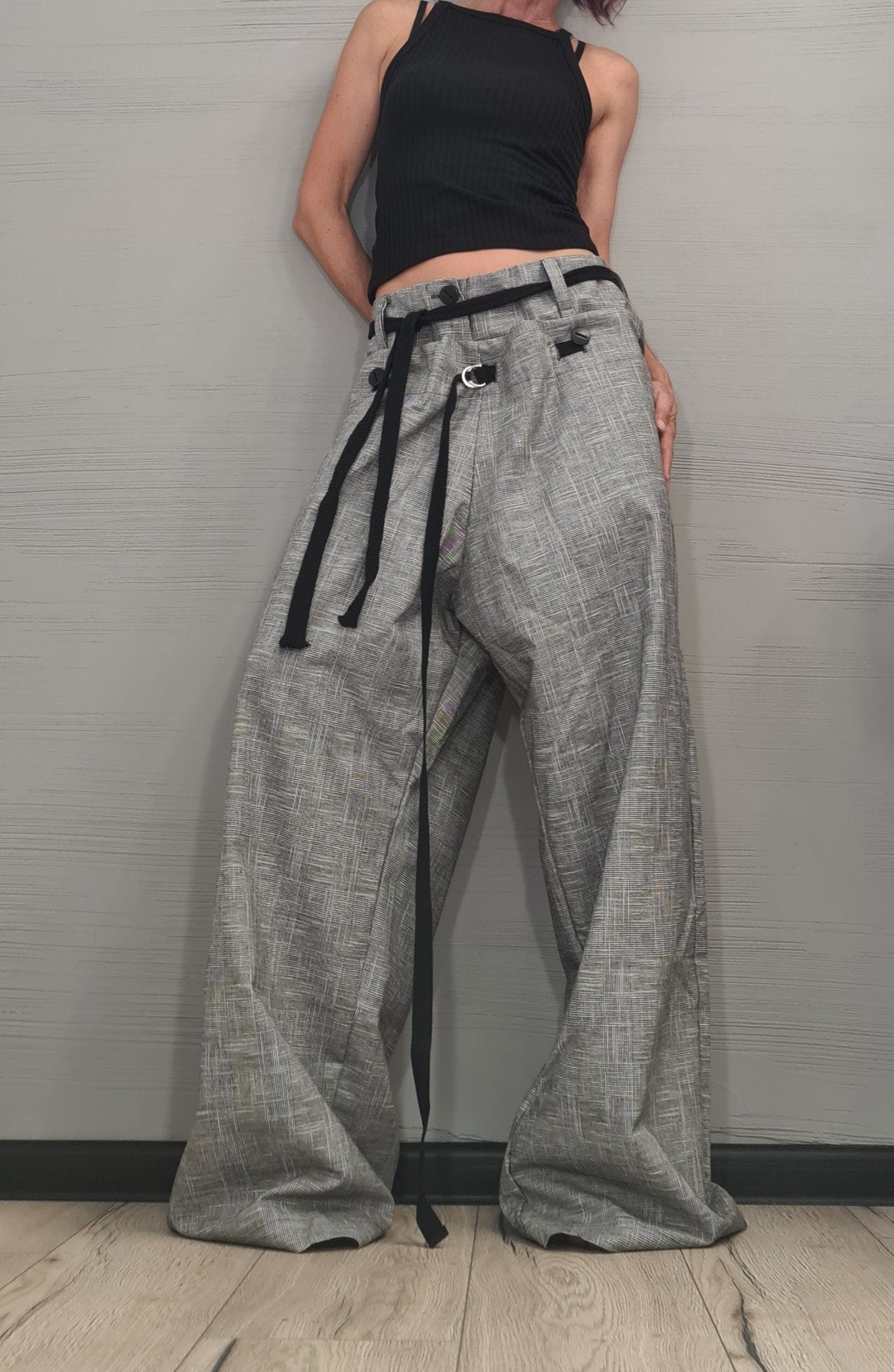 LINEN Short Long Pants, New collection Avant Garde Loose Pants, Extravagant Pants, Sexy Pants, Two piece pants, DRESSSHOESCODE