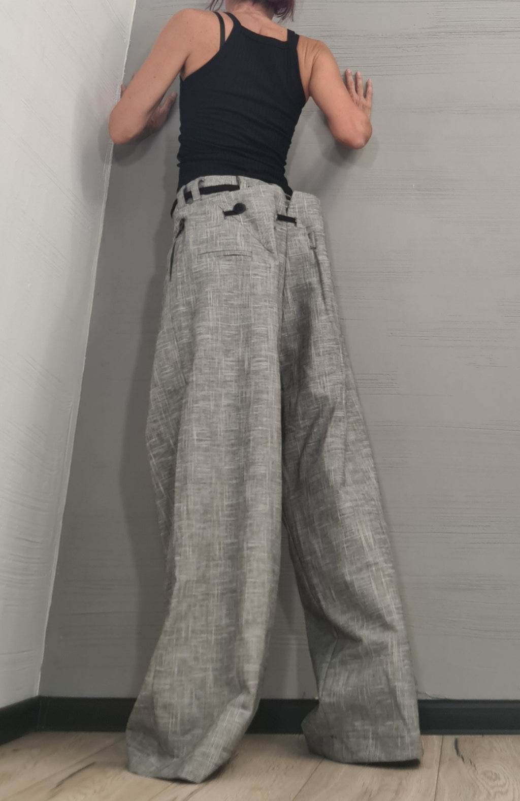LINEN Short Long Pants, New collection Avant Garde Loose Pants, Extravagant Pants, Sexy Pants, Two piece pants, DRESSSHOESCODE