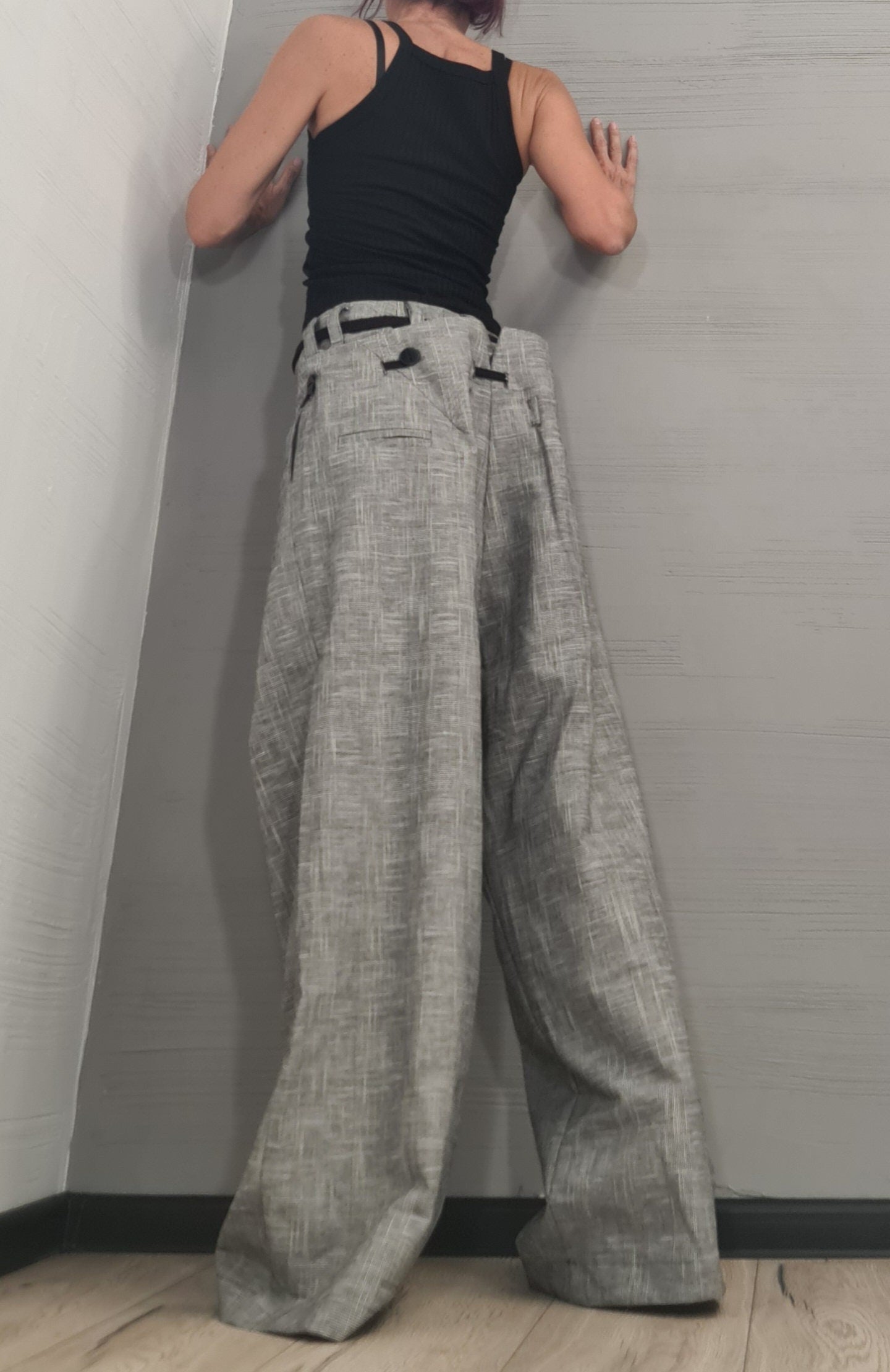 LINEN Short Long Pants, New collection Avant Garde Loose Pants, Extravagant Pants, Sexy Pants, Two piece pants, DRESSSHOESCODE