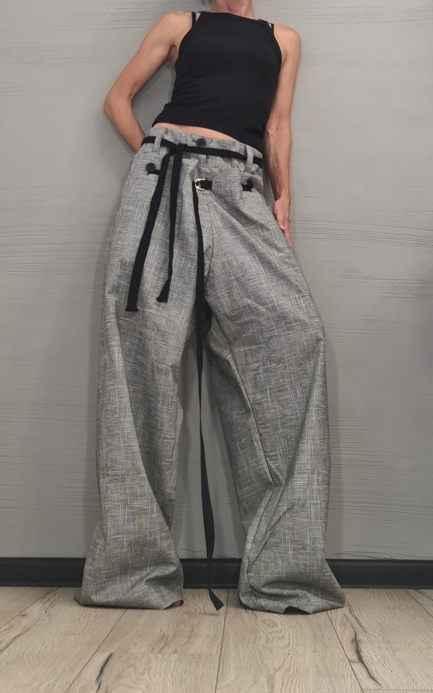 LINEN Short Long Pants, New collection Avant Garde Loose Pants, Extravagant Pants, Sexy Pants, Two piece pants, DRESSSHOESCODE