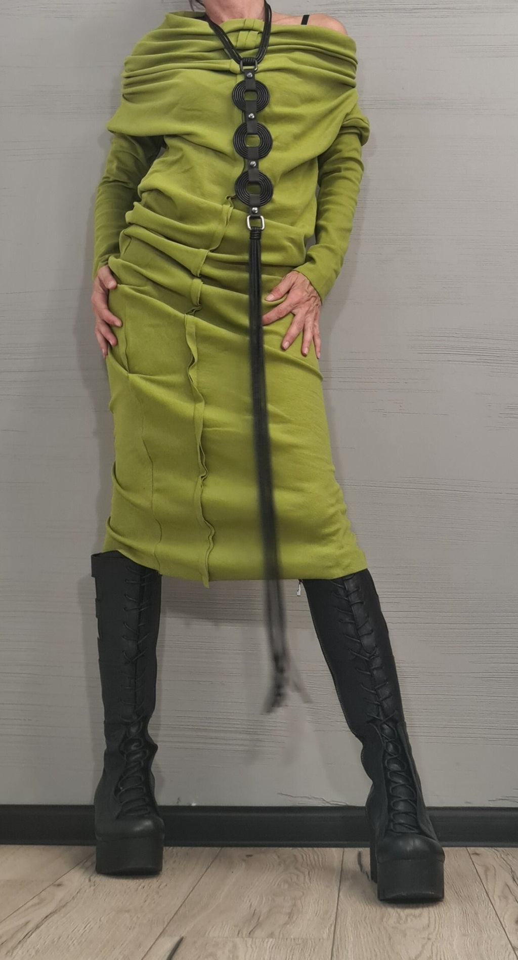 Fitted Long Dress, Extravagant  Asymmetric Dress, Cotton Dress, Plus Size Clothing, Blouson Dress, Sexy Dress, Long Sleeve, New collection