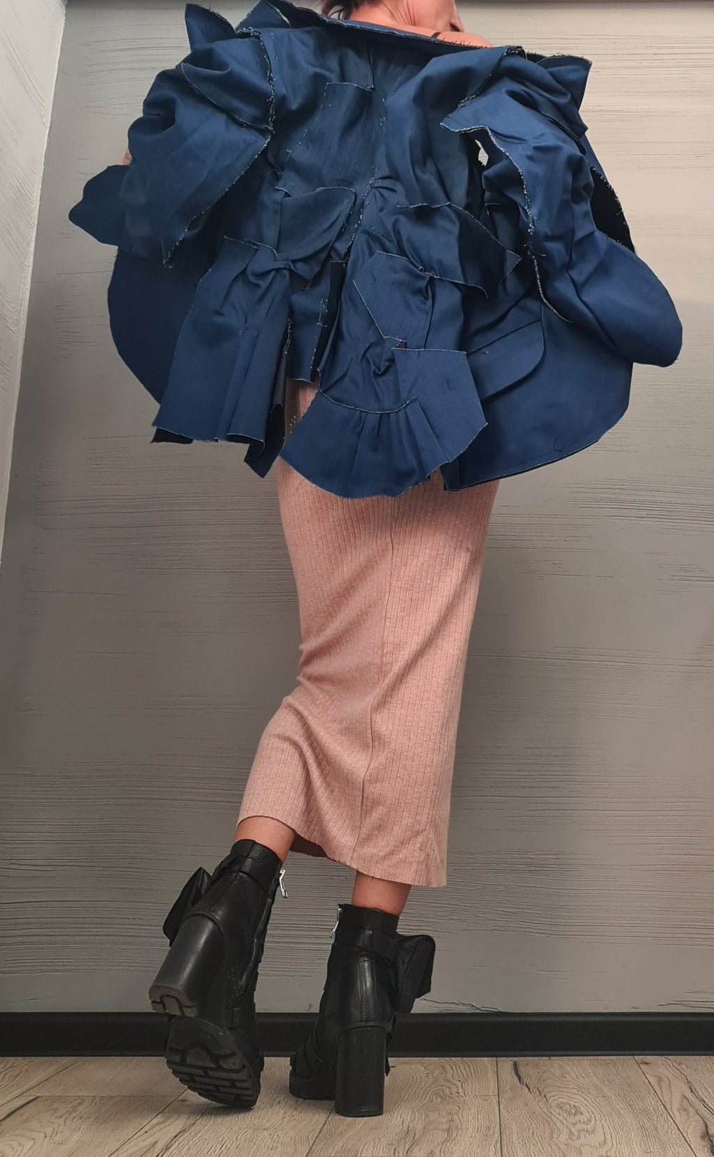 Avant Garde Blazer, Denim Jacket, Suit Jacket, Deconstructed Blazer, Futuristic Clothing, Fitted Jacket, Steampunk Jacket, Women Blazer