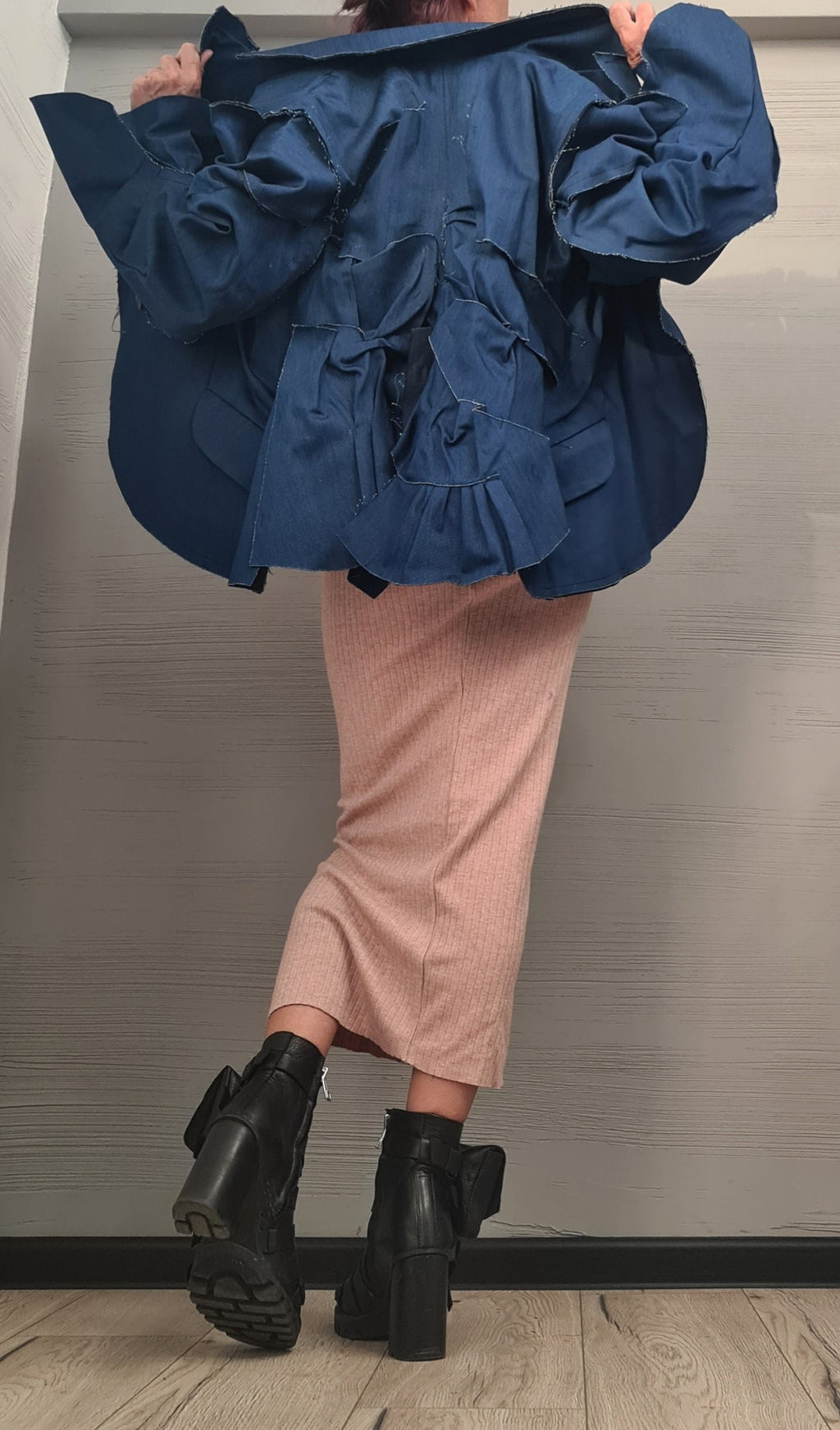 Avant Garde Blazer, Denim Jacket, Suit Jacket, Deconstructed Blazer, Futuristic Clothing, Fitted Jacket, Steampunk Jacket, Women Blazer