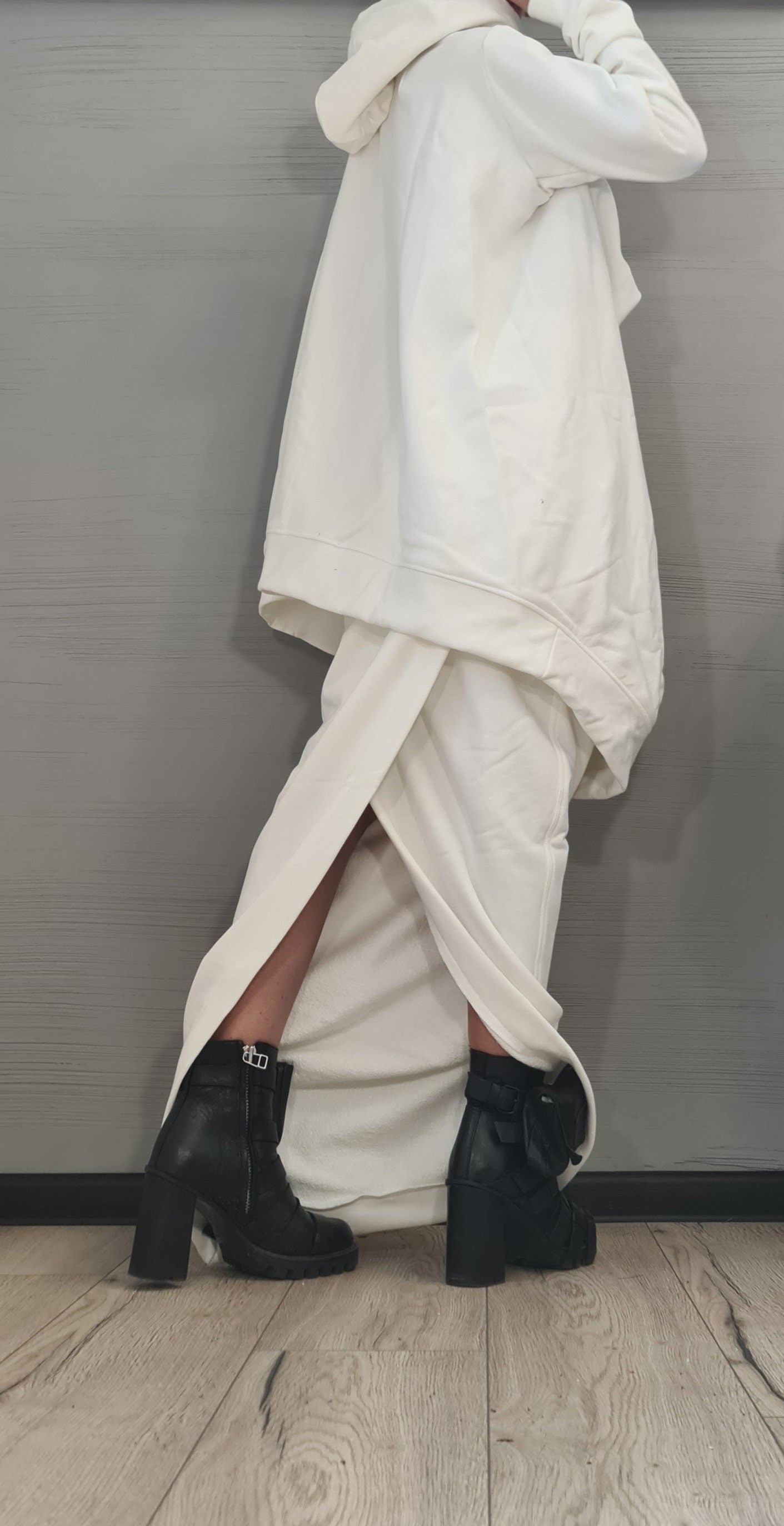 Loose Sweatshirt with a Sencil Skirt, Set, Gothic Women Costume, Women Skirt Suit, Plus Size Clothing, Women Casual Outfit