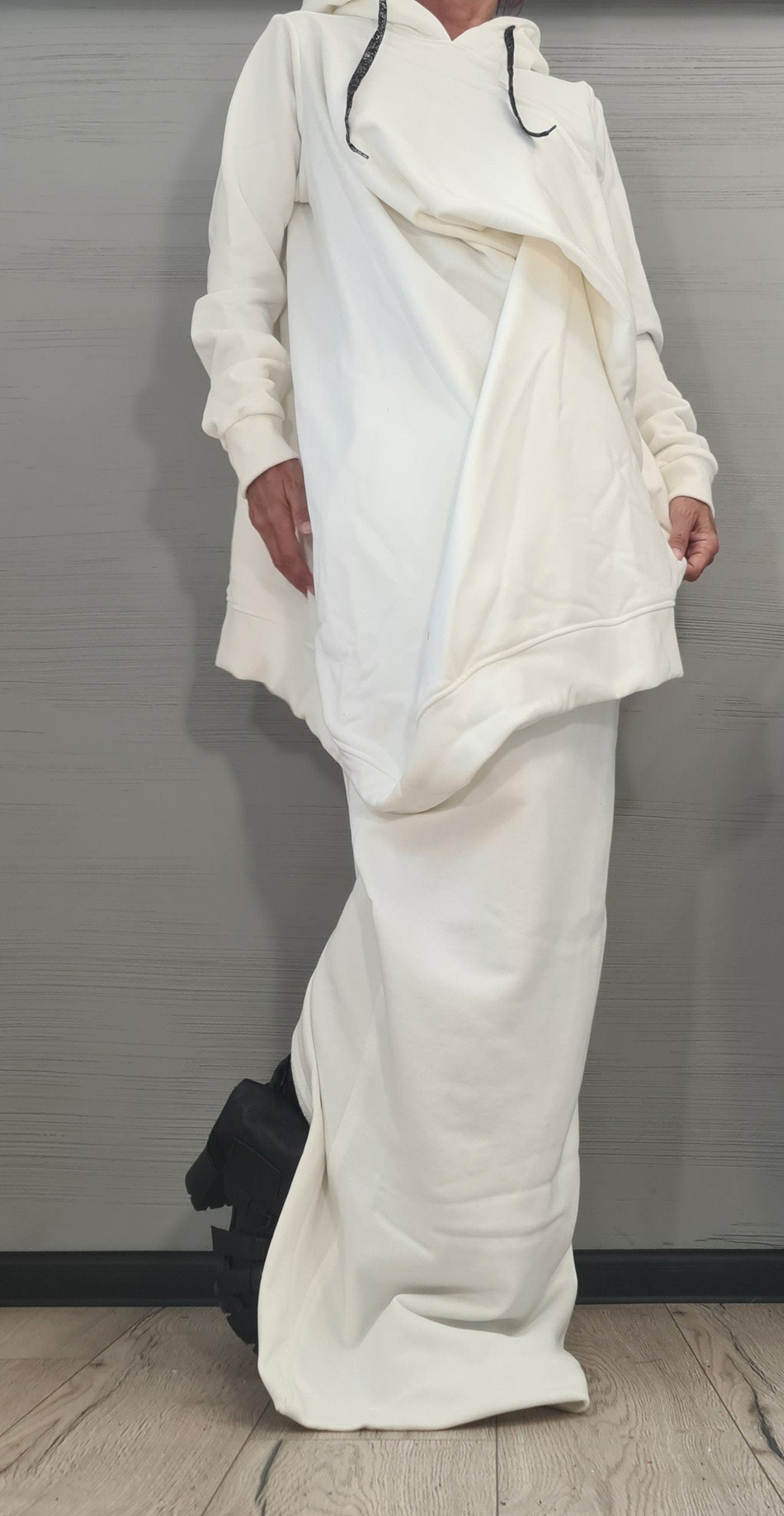 Loose Sweatshirt with a Sencil Skirt, Set, Gothic Women Costume, Women Skirt Suit, Plus Size Clothing, Women Casual Outfit