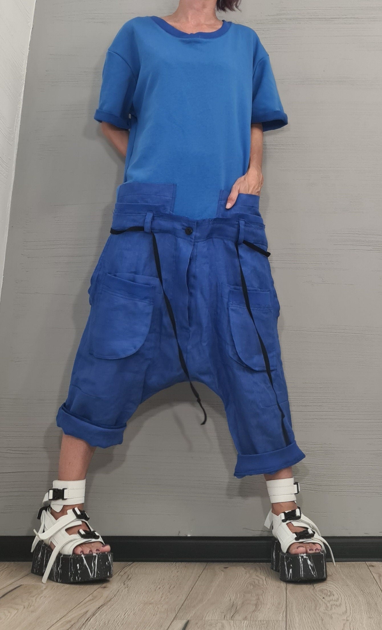 New collection Lenin Asymmetric Jumpsuit, Harem Jumpsuit, Loose Jumpsuit Extravagant