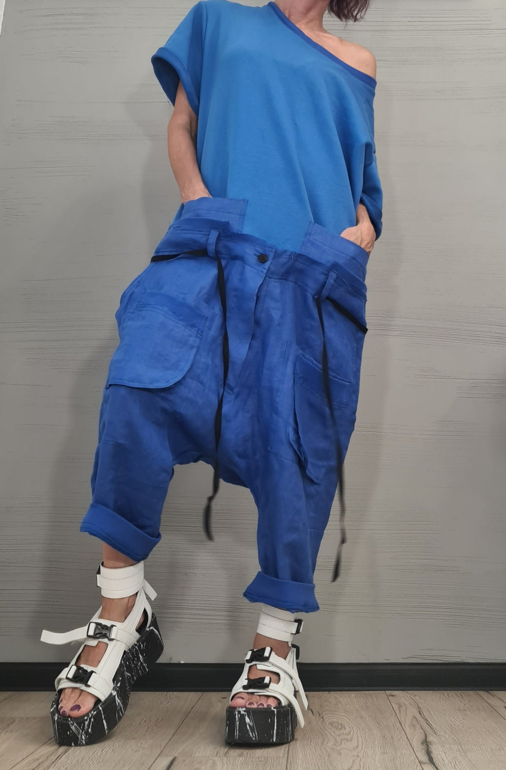 New collection Lenin Asymmetric Jumpsuit, Harem Jumpsuit, Loose Jumpsuit Extravagant