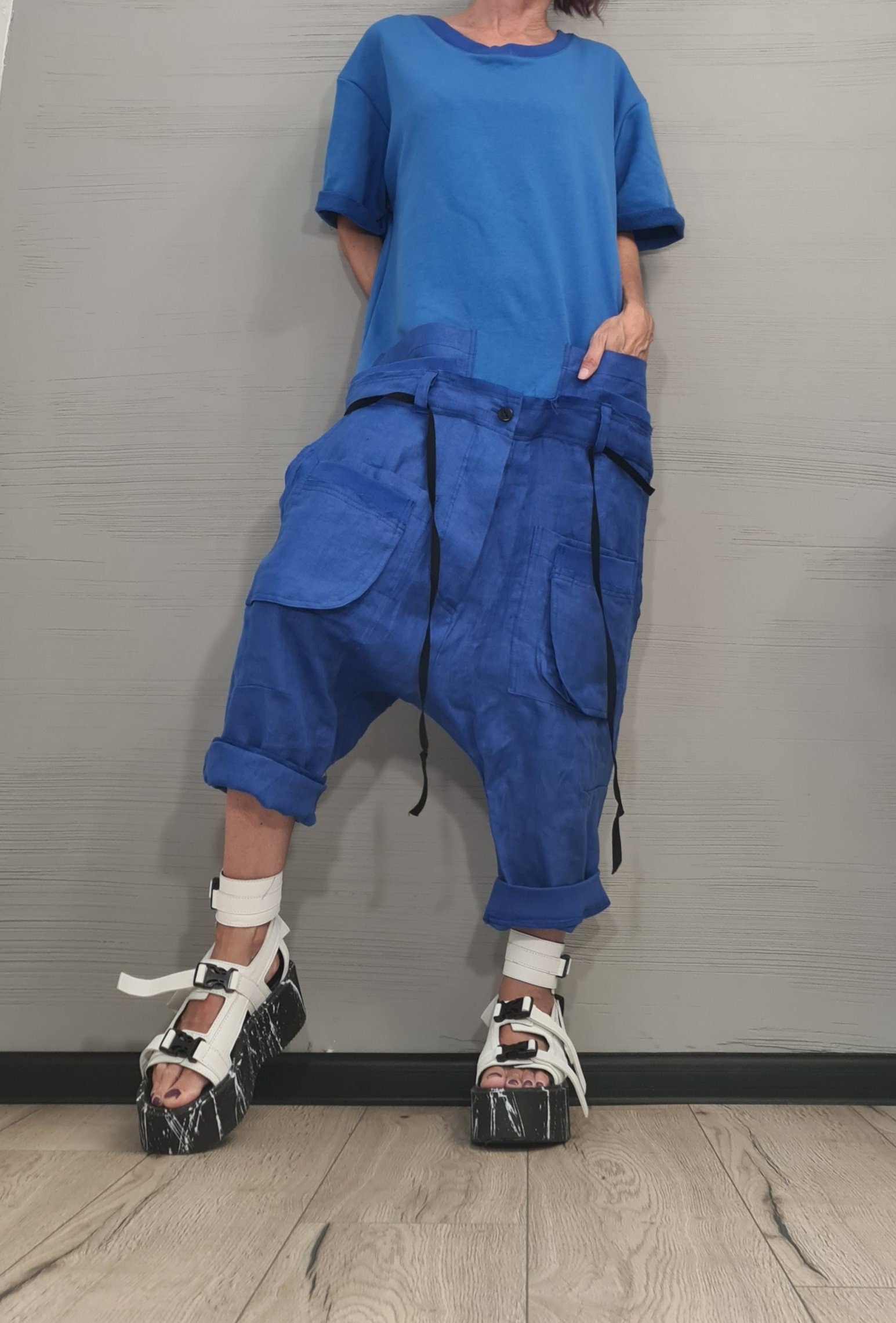 New collection Lenin Asymmetric Jumpsuit, Harem Jumpsuit, Loose Jumpsuit Extravagant