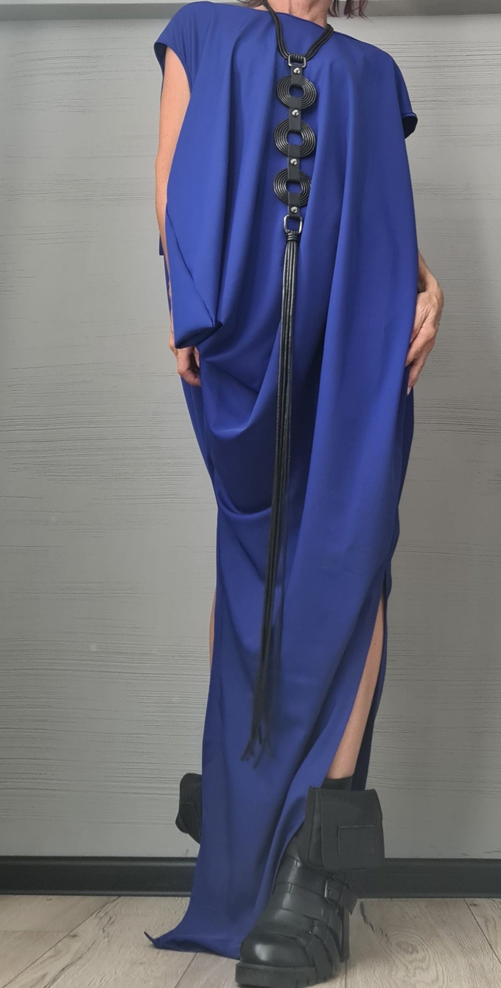 Royal Blue  Extravagant Dress, Maxi Dress, Plus Size Clothing, Oversize Dress, Avant Garde Dress, One Shoulder Dress, Drape Dress, Loose