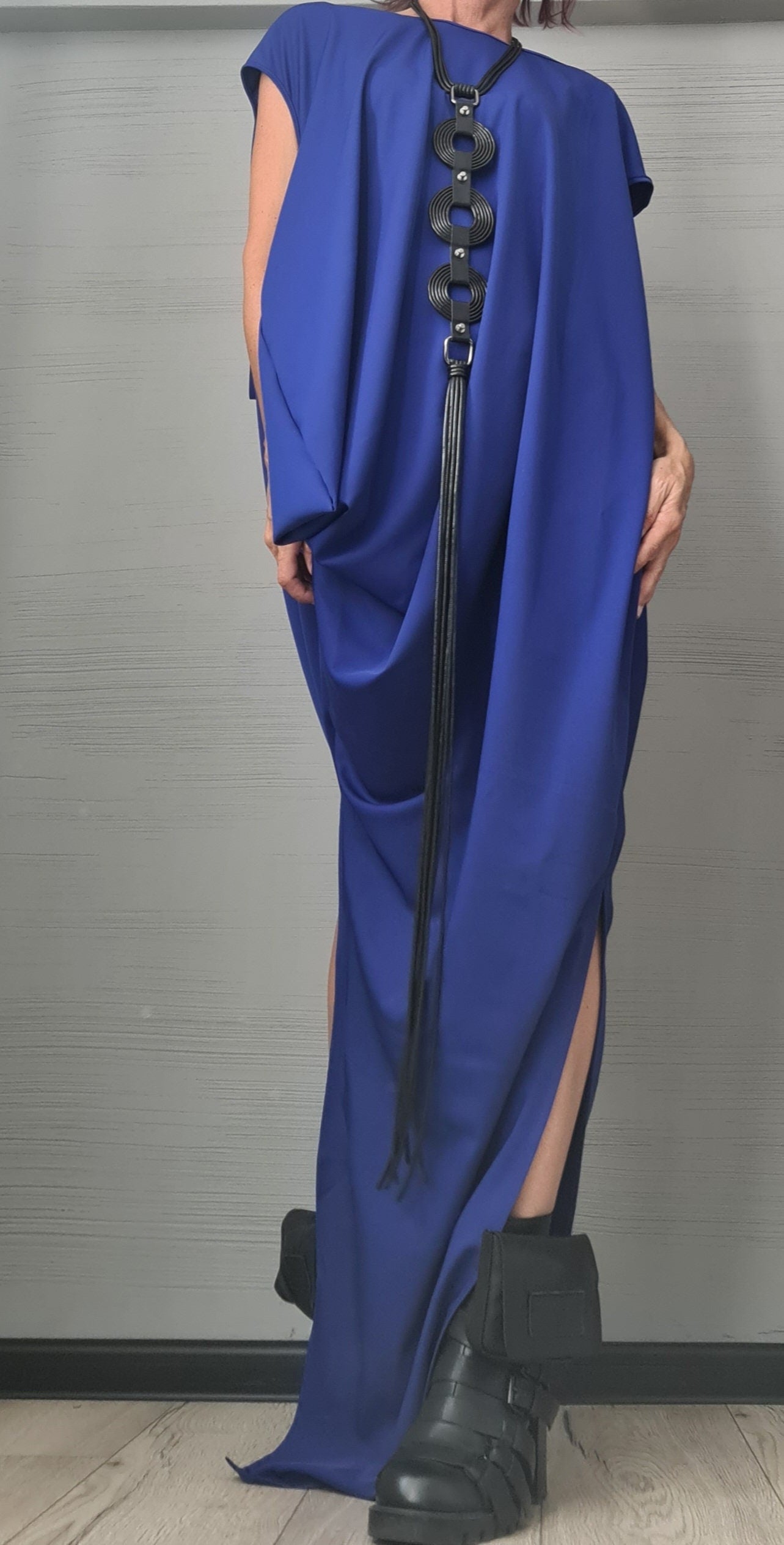 Royal Blue  Extravagant Dress, Maxi Dress, Plus Size Clothing, Oversize Dress, Avant Garde Dress, One Shoulder Dress, Drape Dress, Loose