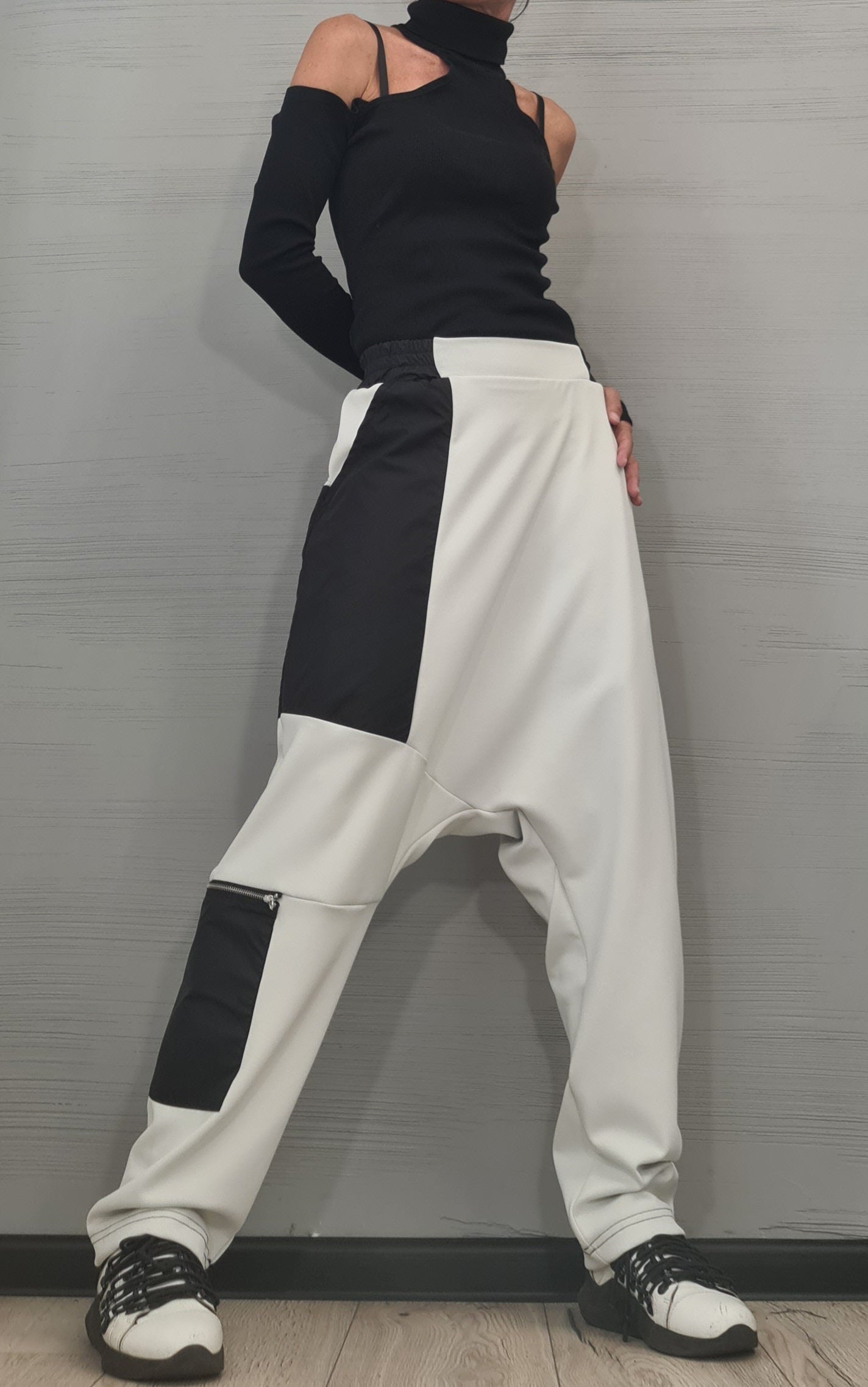 Avant Garde Harem Pants Women, Drop Crotch Pants, Extravagant Cotton Pants, Casual Pants, Punk Pants, Loose Pants