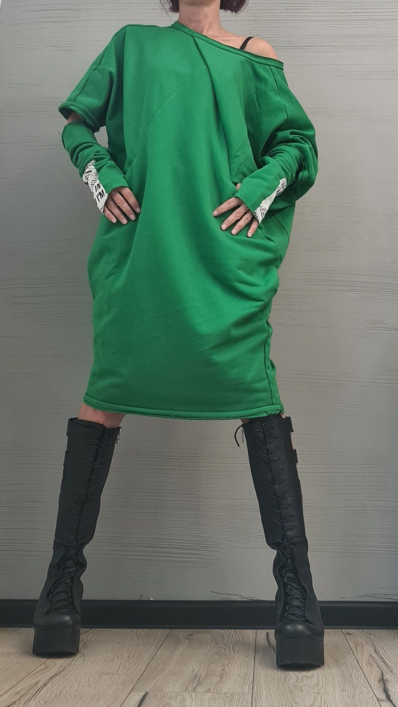 Blouson Dress, Separate Sleeves, Extravagant Tunic Dress, Loose Blouson Dress