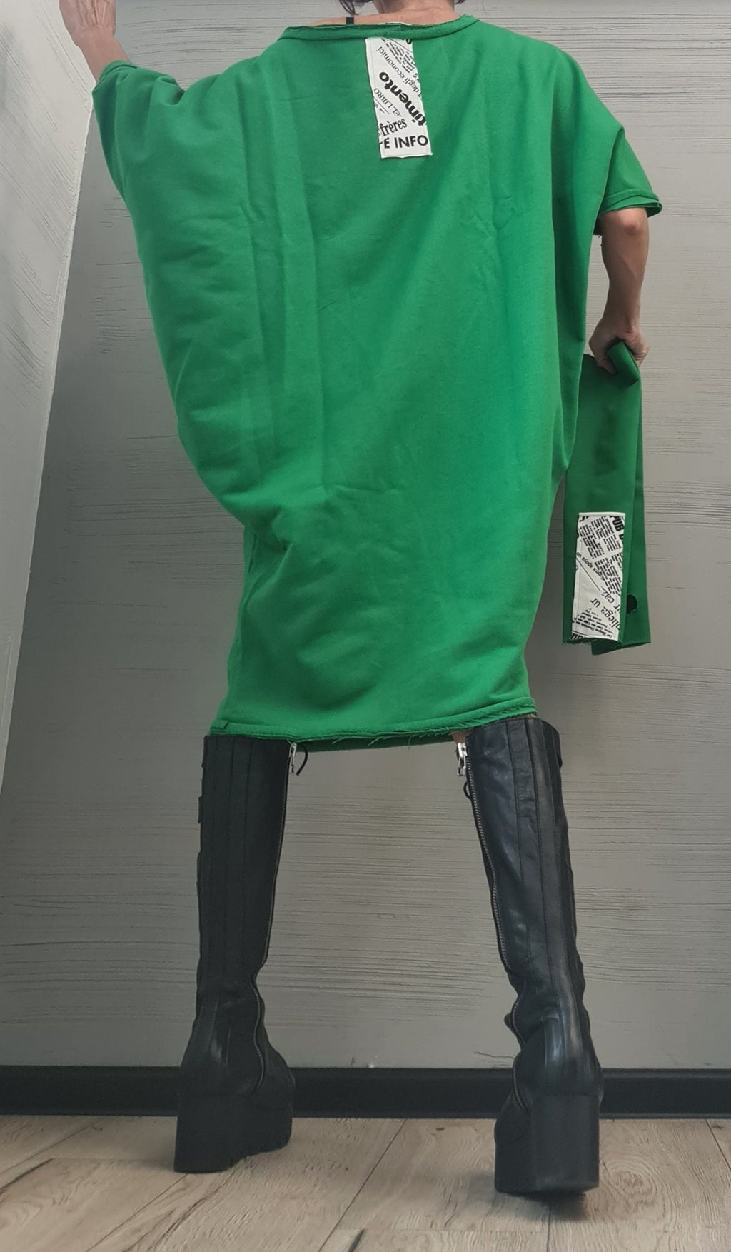 Blouson Dress, Separate Sleeves, Extravagant Tunic Dress, Loose Blouson Dress