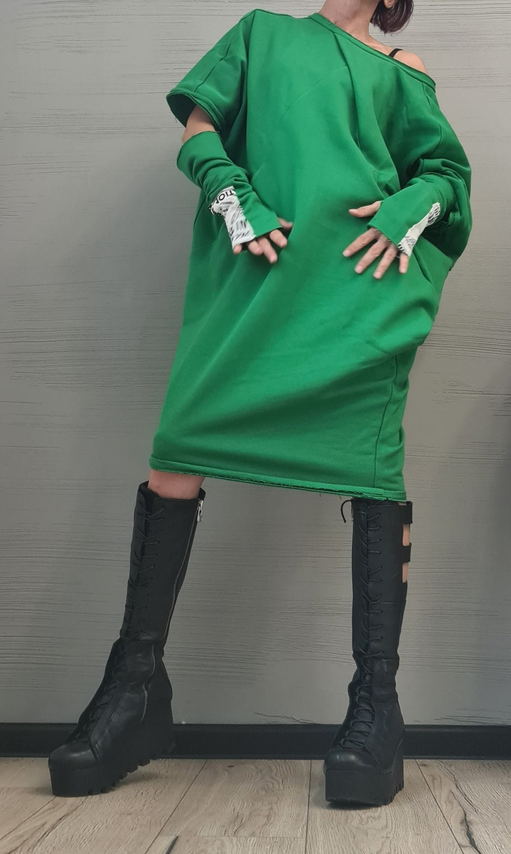 Blouson Dress, Separate Sleeves, Extravagant Tunic Dress, Loose Blouson Dress