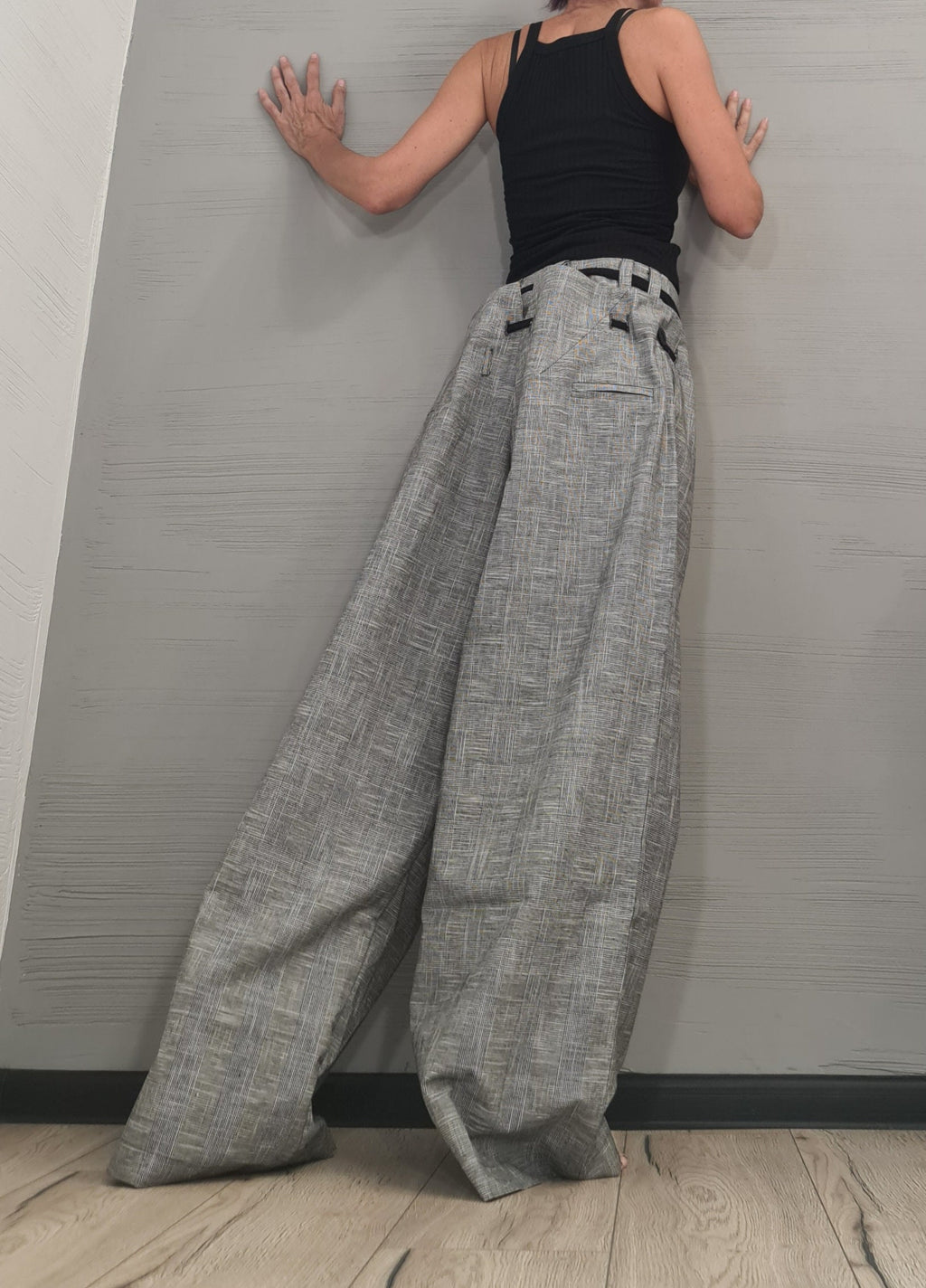LINEN Short Long Pants, New collection Avant Garde Loose Pants, Extravagant Pants, Sexy Pants, Two piece pants, DRESSSHOESCODE