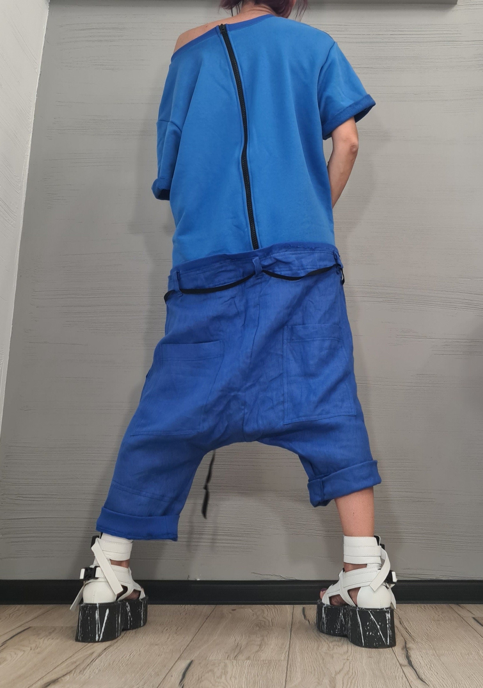 New collection Lenin Asymmetric Jumpsuit, Harem Jumpsuit, Loose Jumpsuit Extravagant