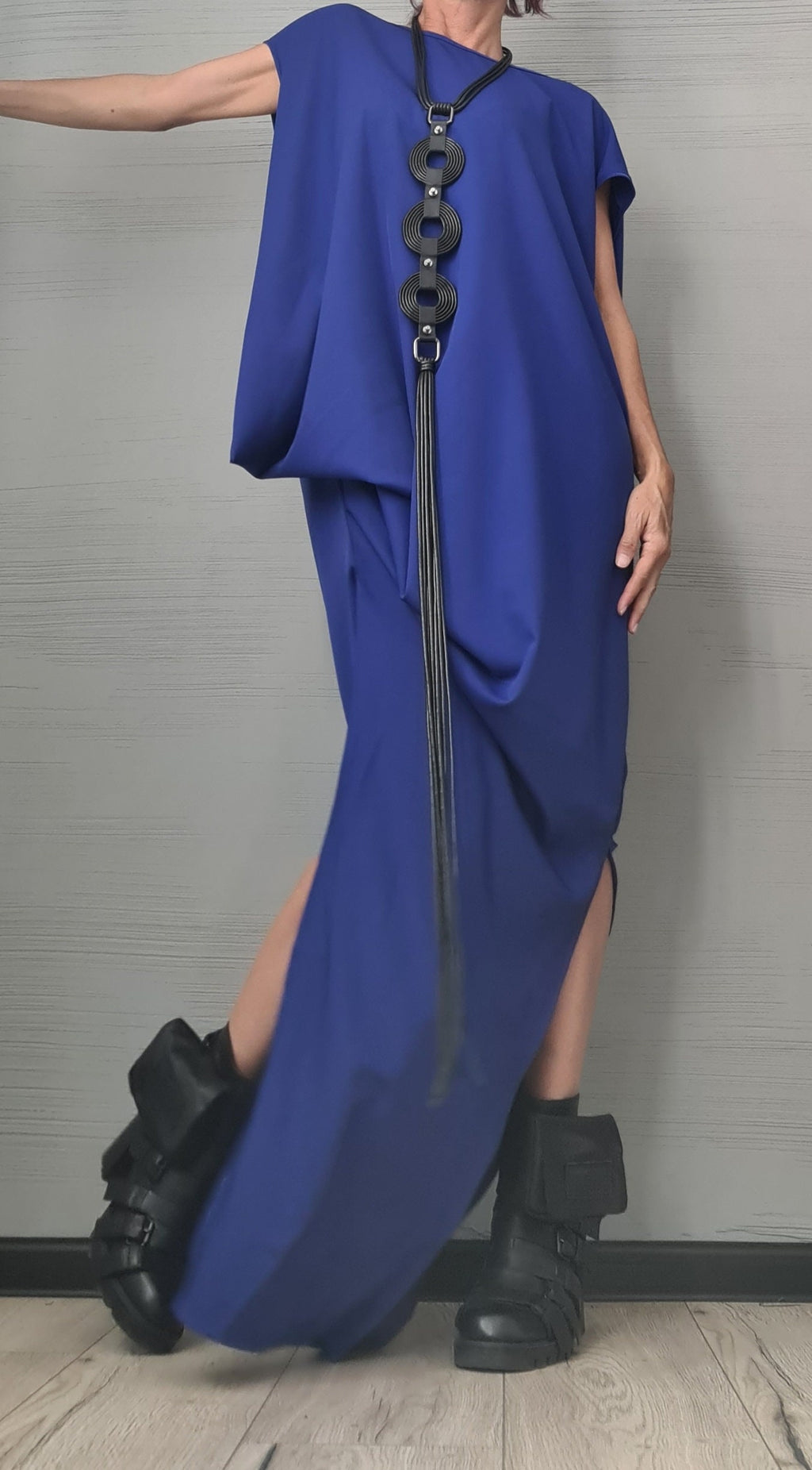 Royal Blue  Extravagant Dress, Maxi Dress, Plus Size Clothing, Oversize Dress, Avant Garde Dress, One Shoulder Dress, Drape Dress, Loose