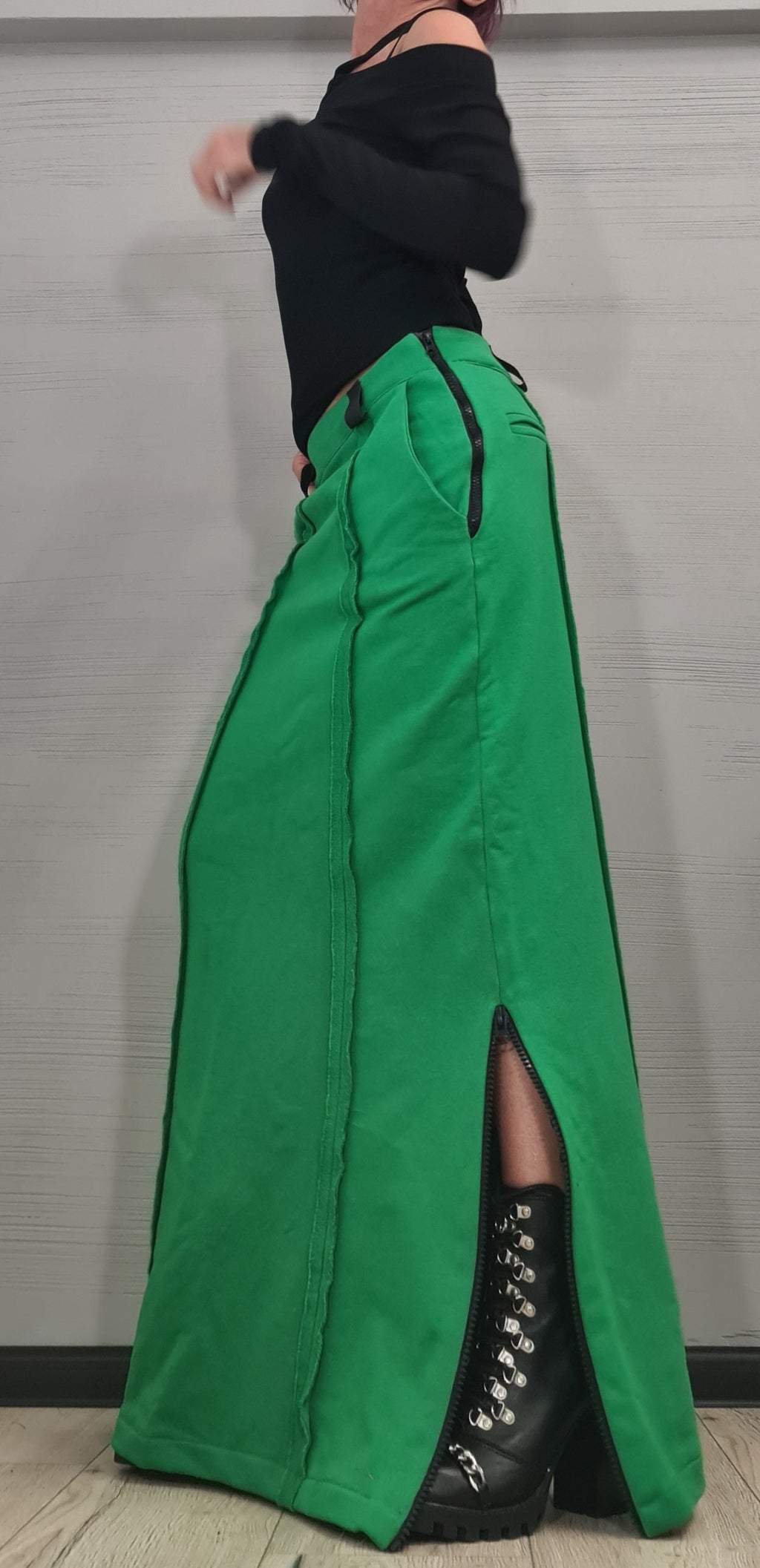 Long Sexy Cotton Skirt, Extravagant Skirt, A Line Skirt, Long Slit Skirt, Gothic Skirt, Asymmetric Skirt, DRESSSHOESCODE