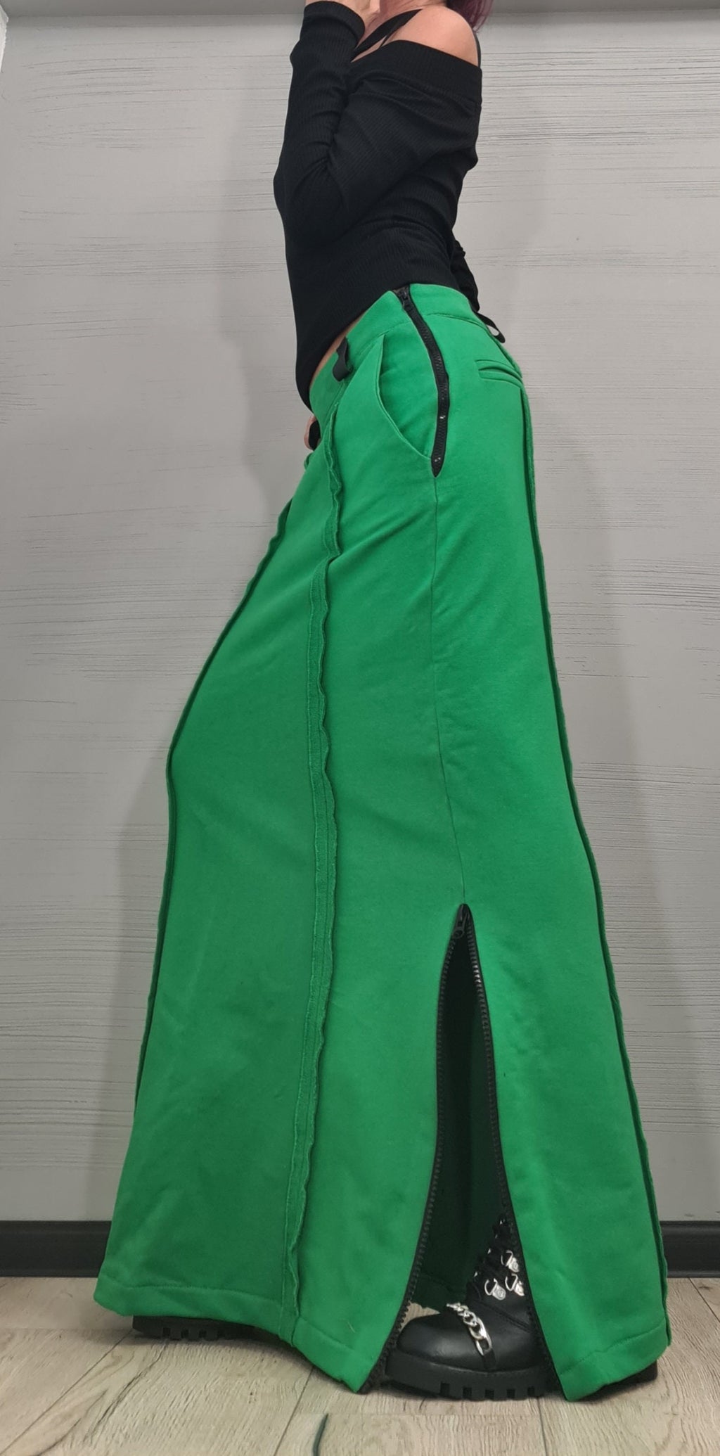 Long Sexy Cotton Skirt, Extravagant Skirt, A Line Skirt, Long Slit Skirt, Gothic Skirt, Asymmetric Skirt, DRESSSHOESCODE