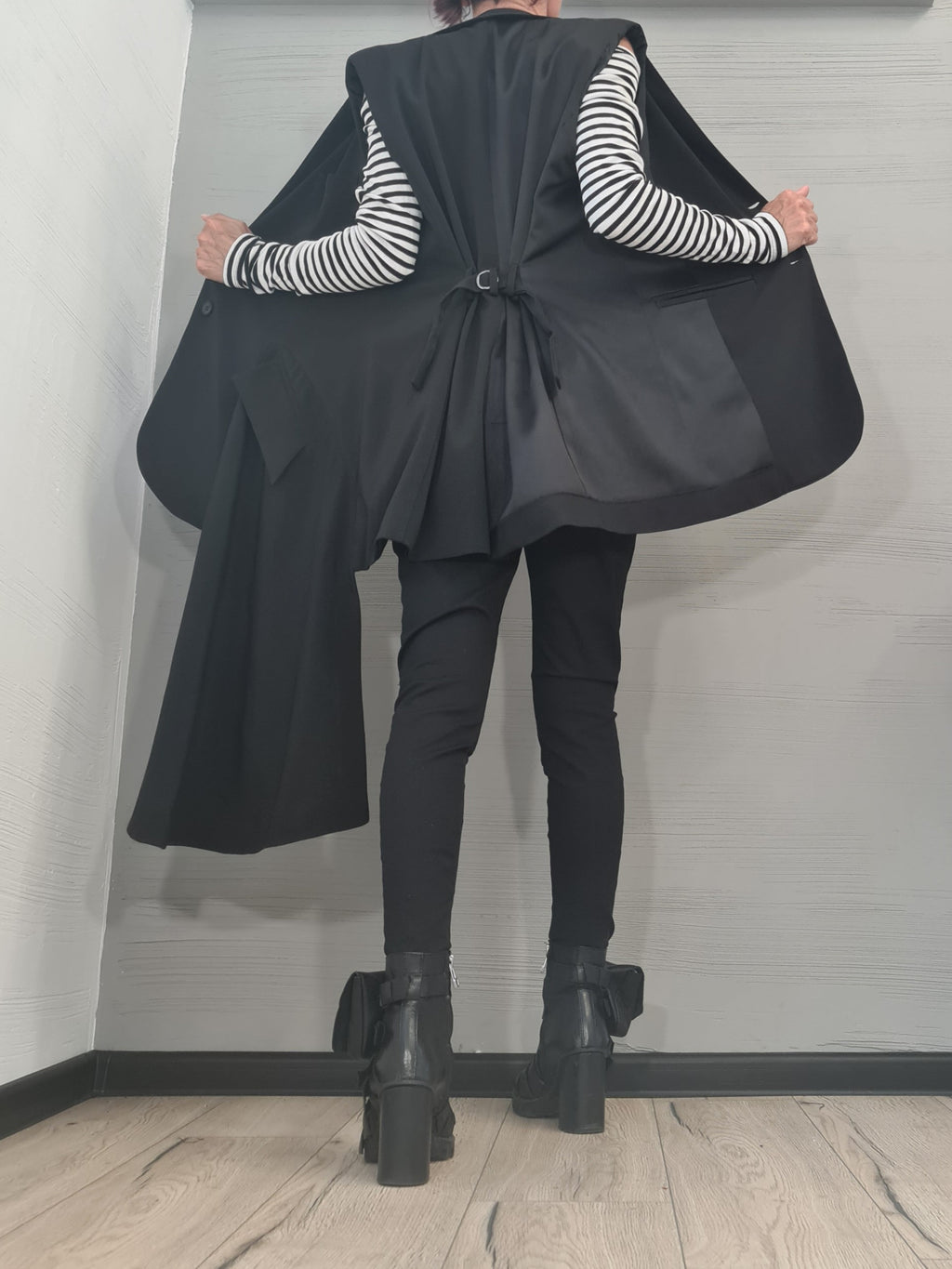 Gothic Vest, Asymmetric Vest, Black Sleeveless Vest, Long Short Vest, Extravagant Vest, Designer Vest