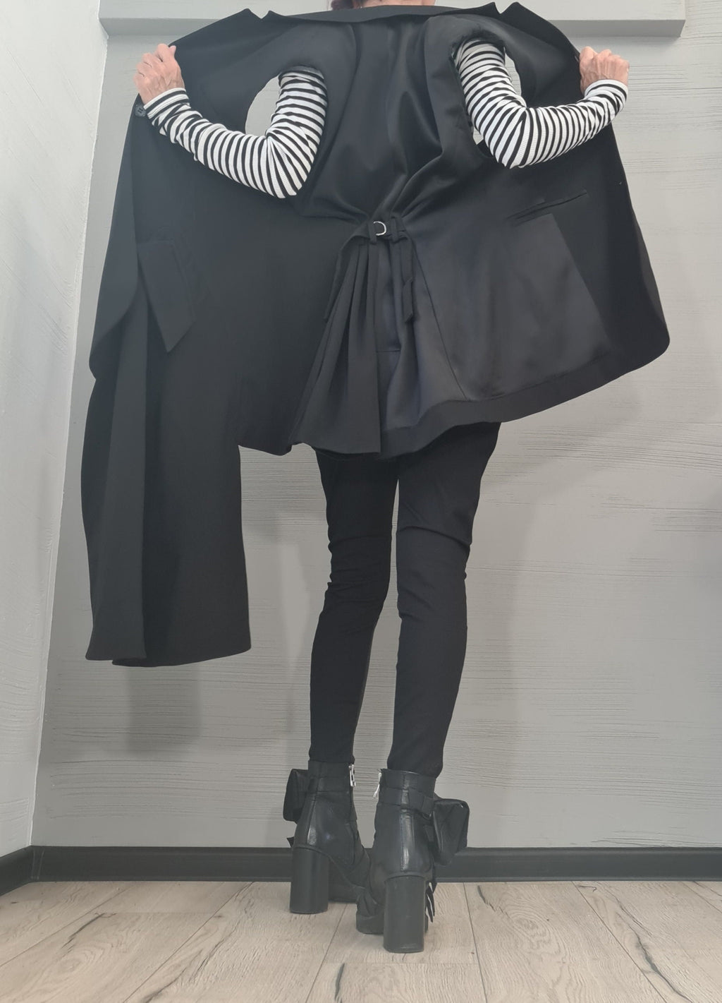 Gothic Vest, Asymmetric Vest, Black Sleeveless Vest, Long Short Vest, Extravagant Vest, Designer Vest