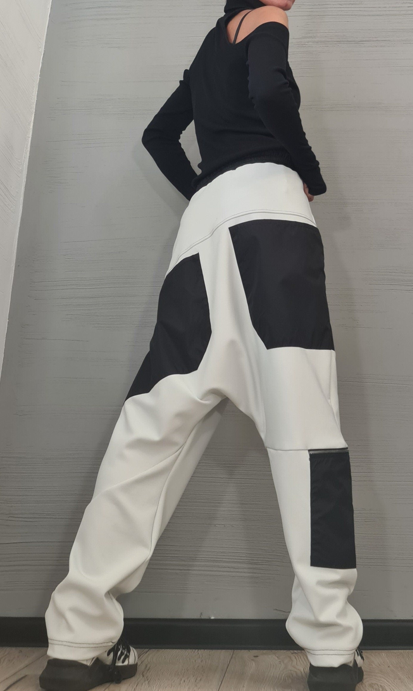 Avant Garde Harem Pants Women, Drop Crotch Pants, Extravagant Cotton Pants, Casual Pants, Punk Pants, Loose Pants